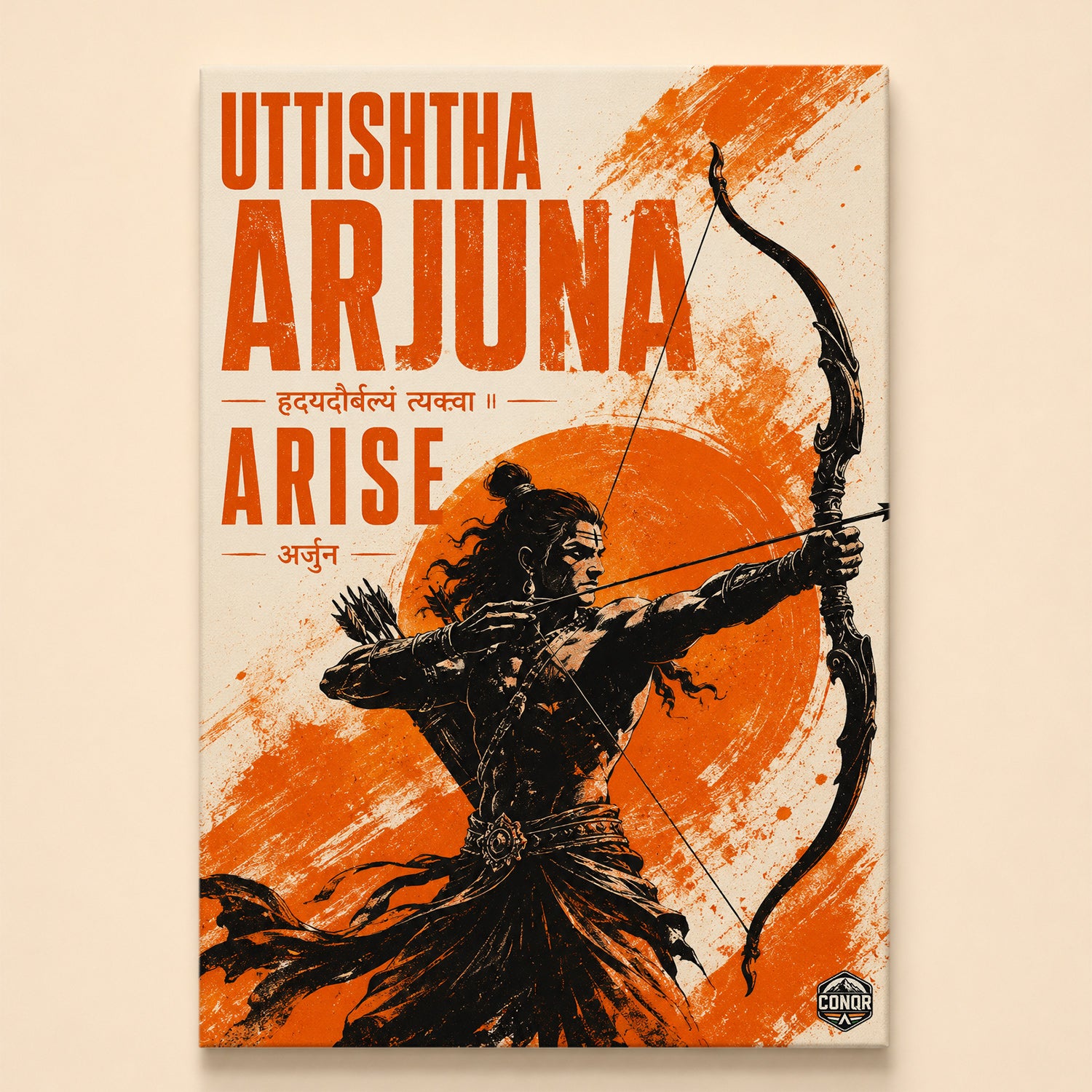 Uttishtha Arjuna Arise - Canvas Wall Art (CONQR_SAN_01)