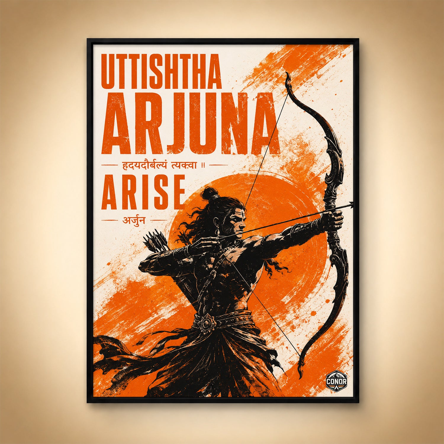 Uttishtha Arjuna Arise - Canvas Wall Art (CONQR_SAN_01)
