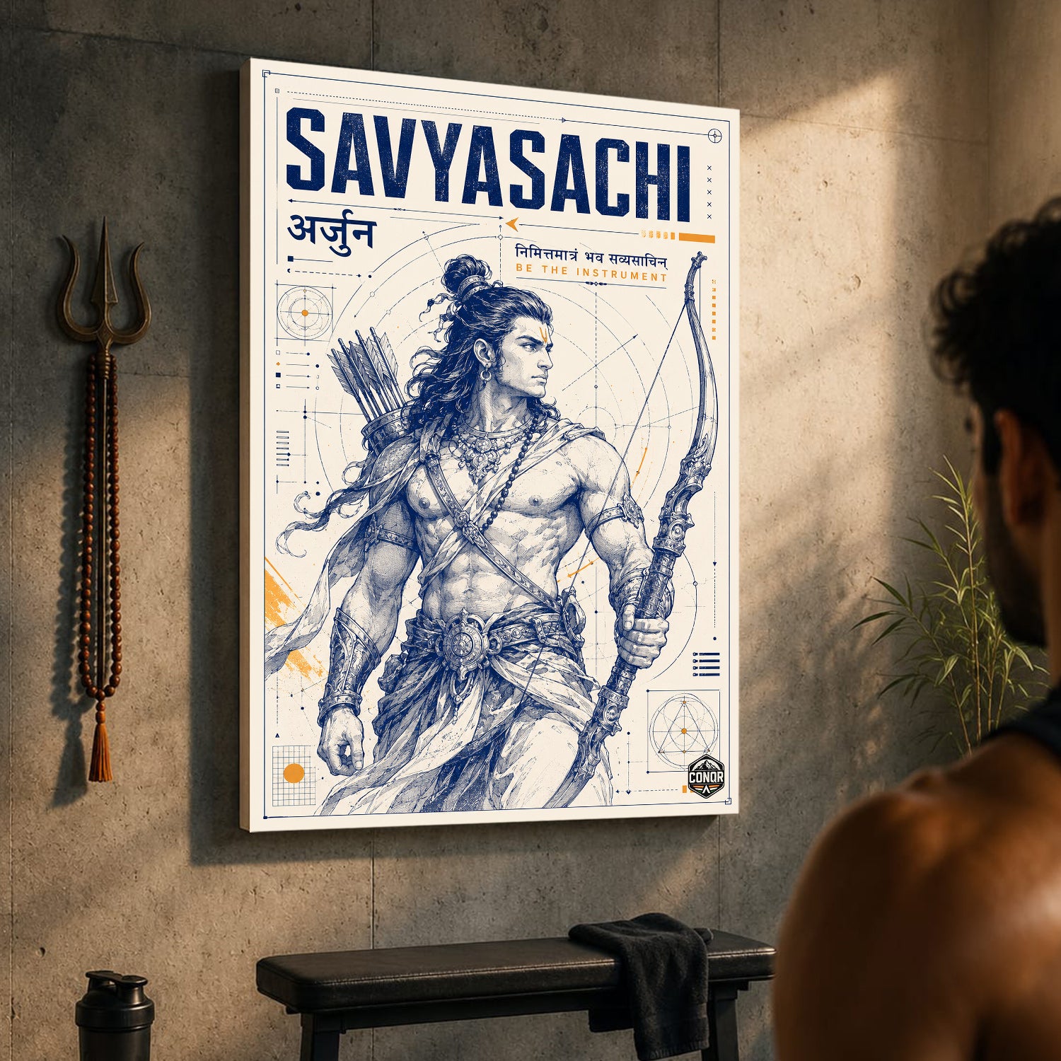 Savyasachi Arjuna Blueprint - Canvas Wall Art (CONQR_SAN_04)