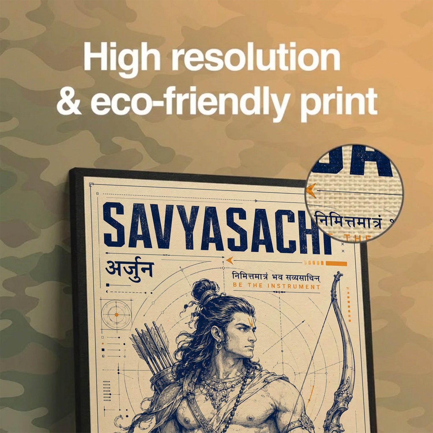 Savyasachi Arjuna Blueprint - Canvas Wall Art (CONQR_SAN_04)