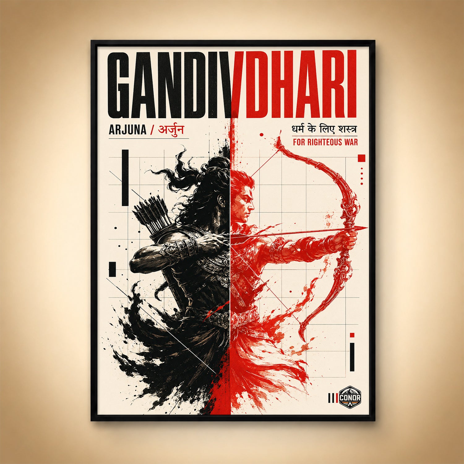 Gandivdhari Arjuna Righteous War - Canvas Wall Art (CONQR_SAN_05)