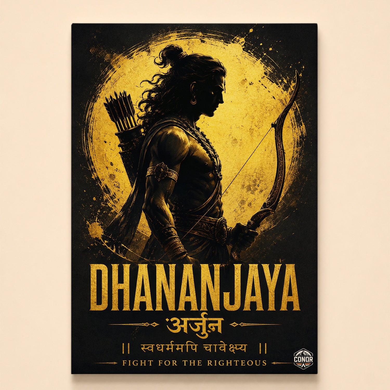 Dhananjaya Arjuna Fight For Righteous - Canvas Wall Art (CONQR_SAN_07)