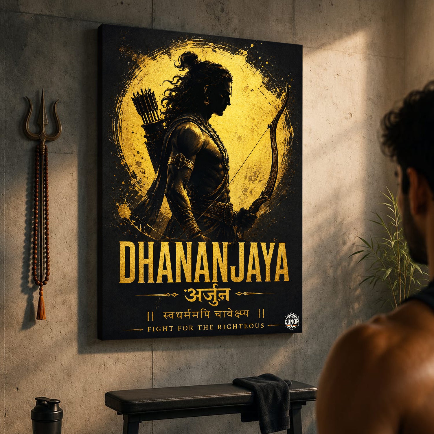 Dhananjaya Arjuna Fight For Righteous - Canvas Wall Art (CONQR_SAN_07)