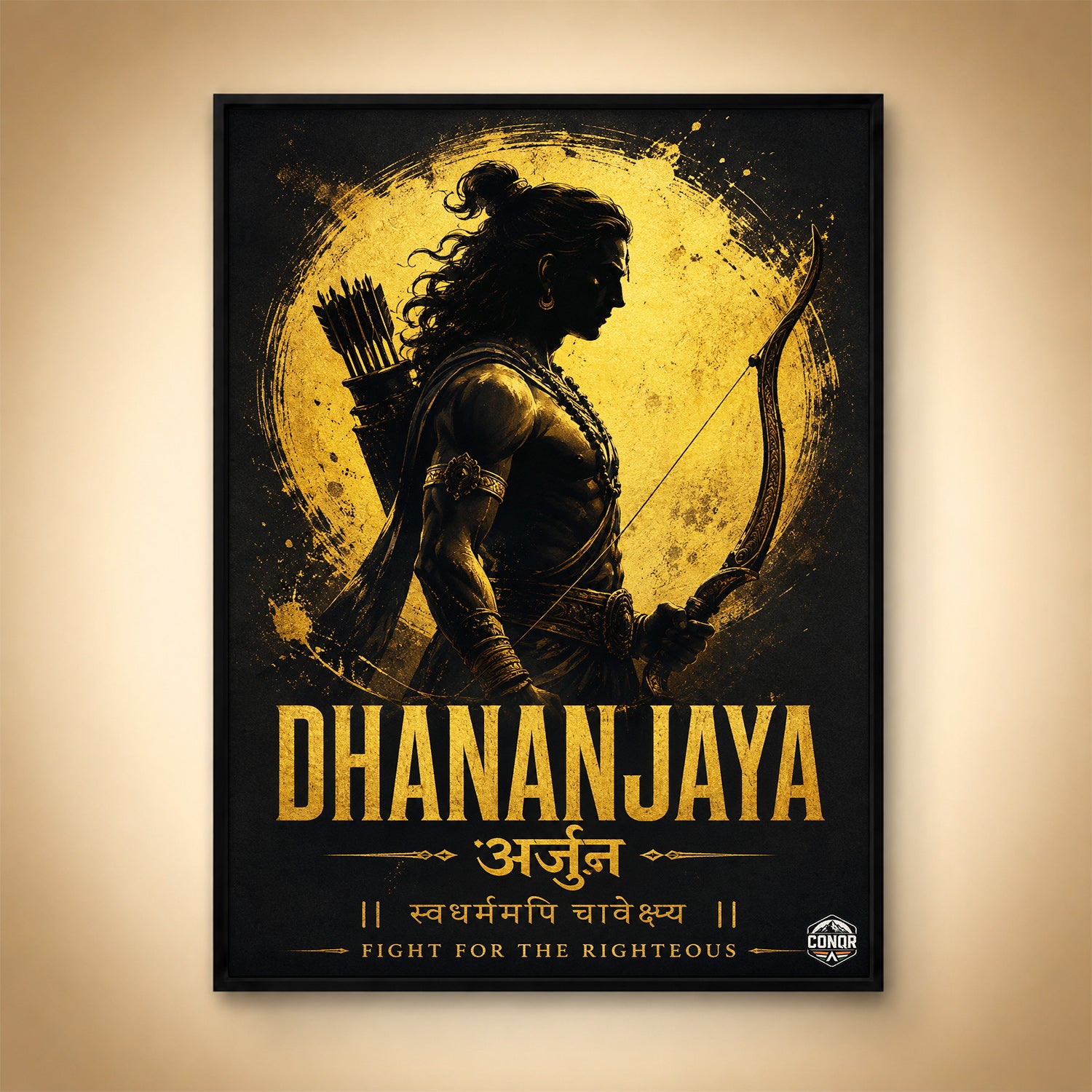 Dhananjaya Arjuna Fight For Righteous - Canvas Wall Art (CONQR_SAN_07)