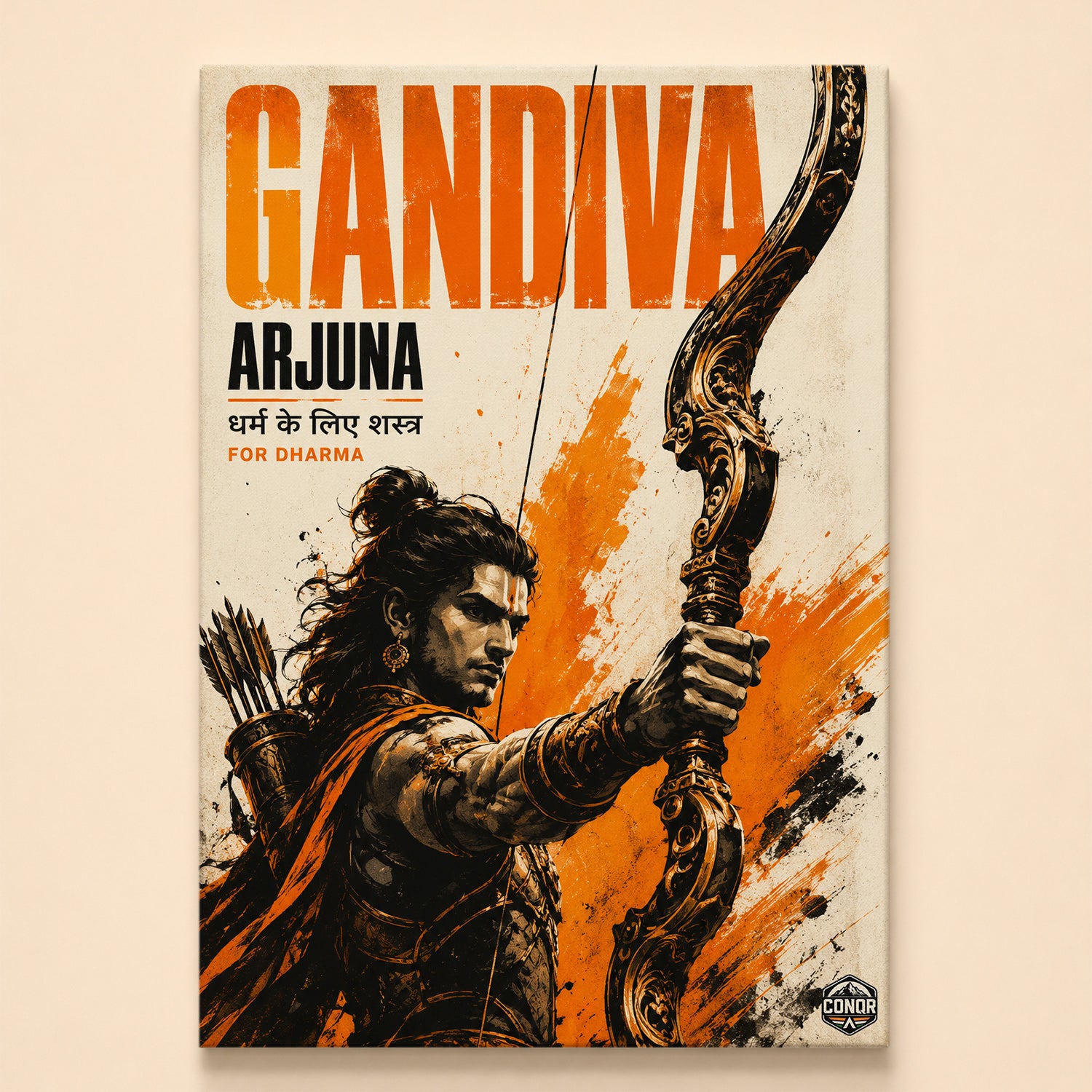 Gandiva Arjuna For Dharma - Canvas Wall Art (CONQR_SAN_08)