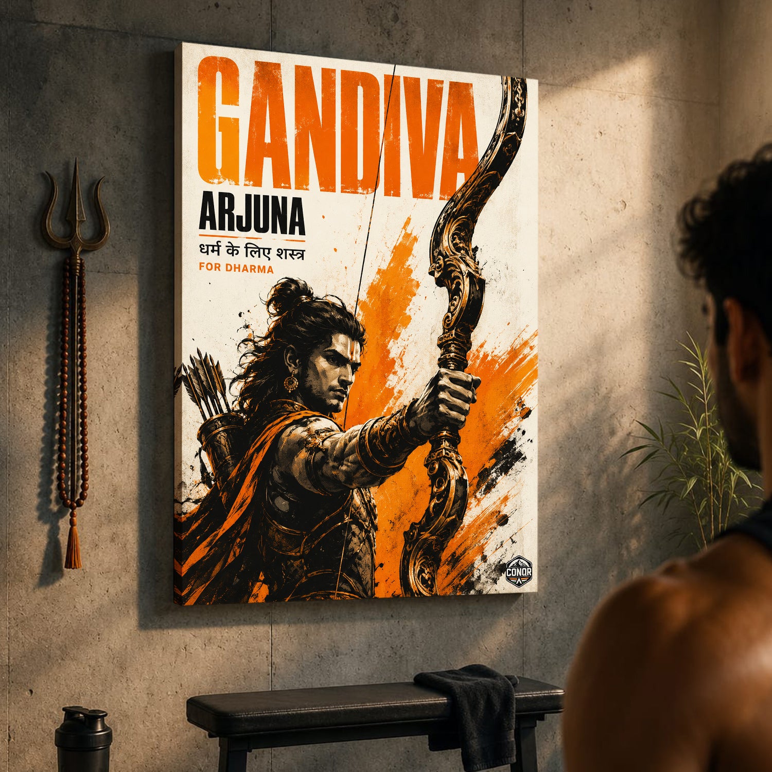 Gandiva Arjuna For Dharma - Canvas Wall Art (CONQR_SAN_08)