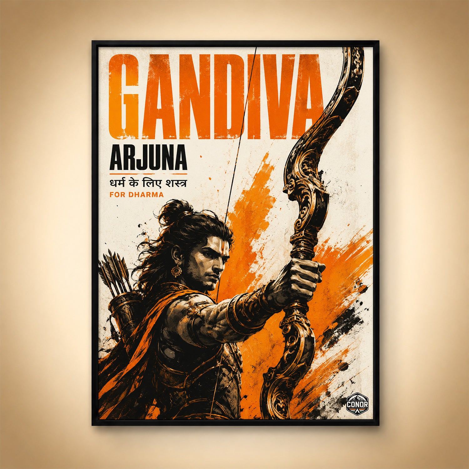 Gandiva Arjuna For Dharma - Canvas Wall Art (CONQR_SAN_08)
