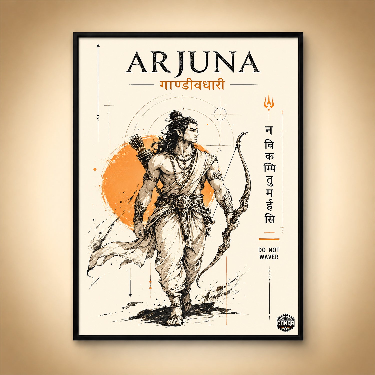 Arjuna Gandivdhari Minimal - Canvas Wall Art (CONQR_SAN_09)