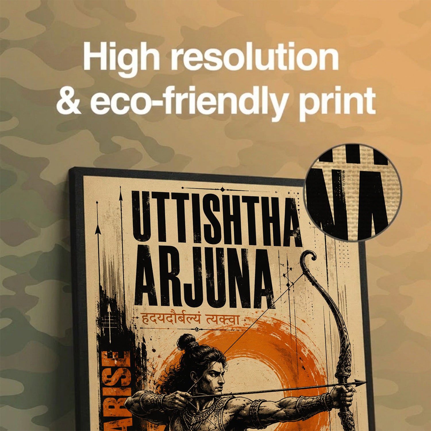Uttishtha Arjuna - Canvas Wall Art (CONQR_SAN_14)