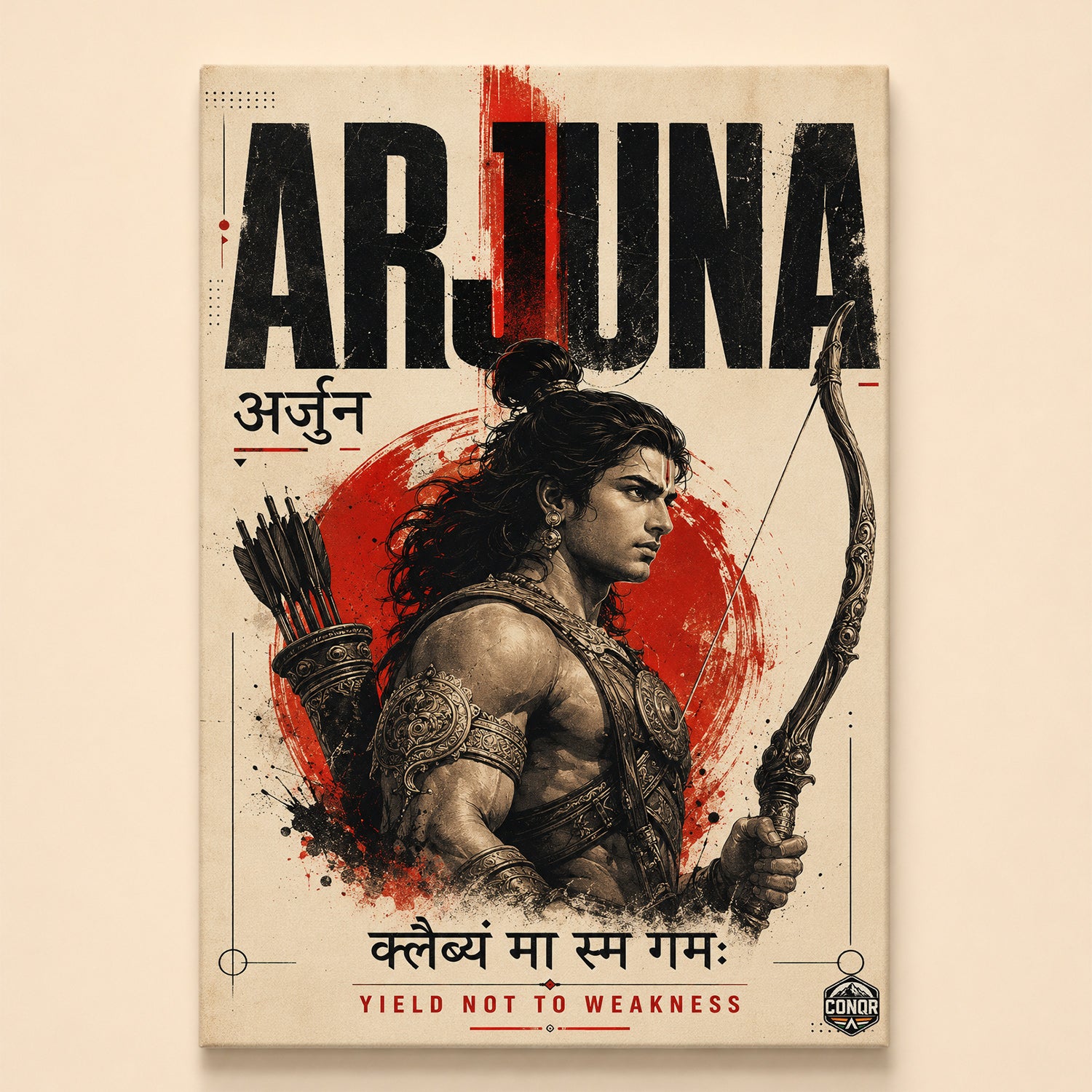 Arjuna Yield Not To Weakness - Canvas Wall Art (CONQR_SAN_03)