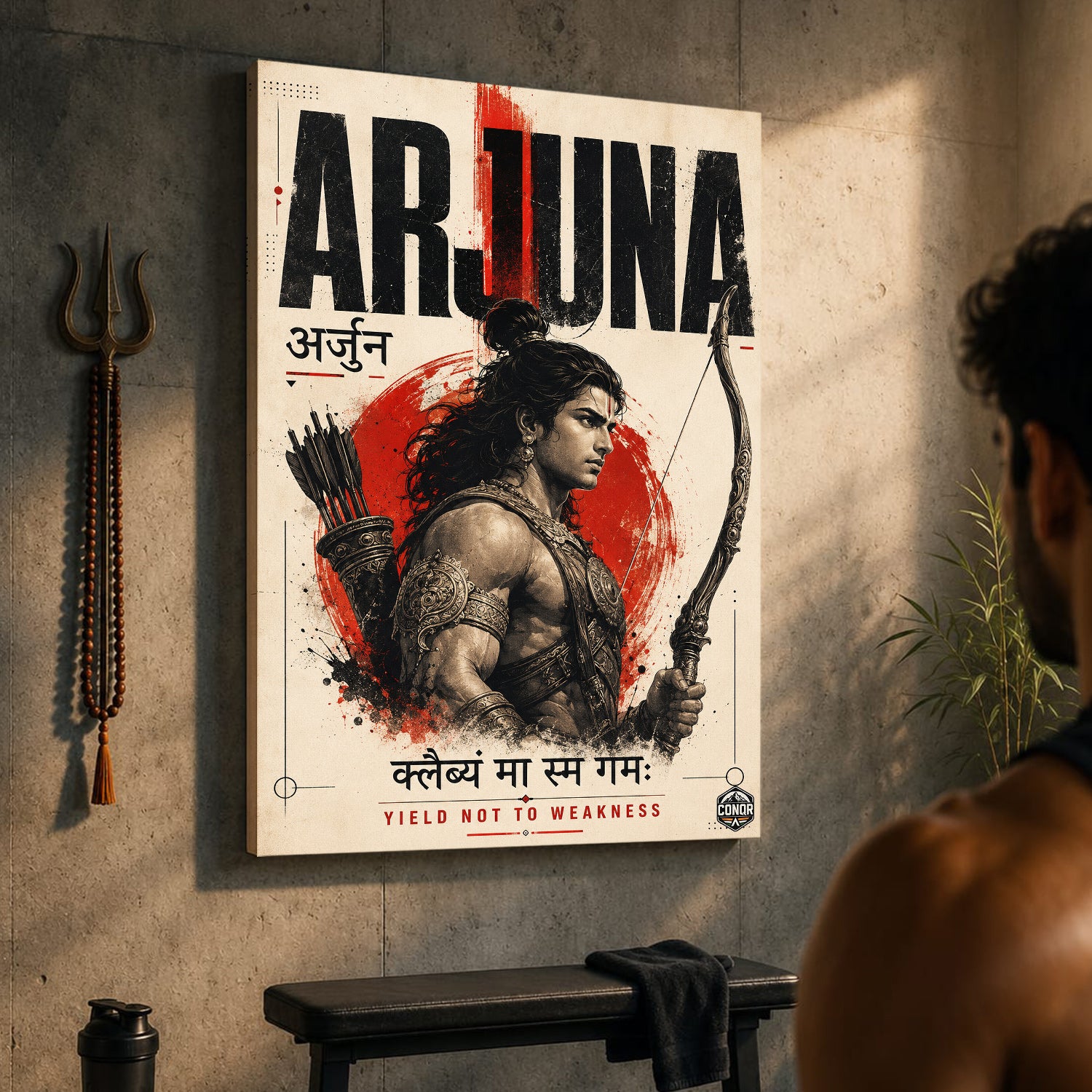 Arjuna Yield Not To Weakness - Canvas Wall Art (CONQR_SAN_15)