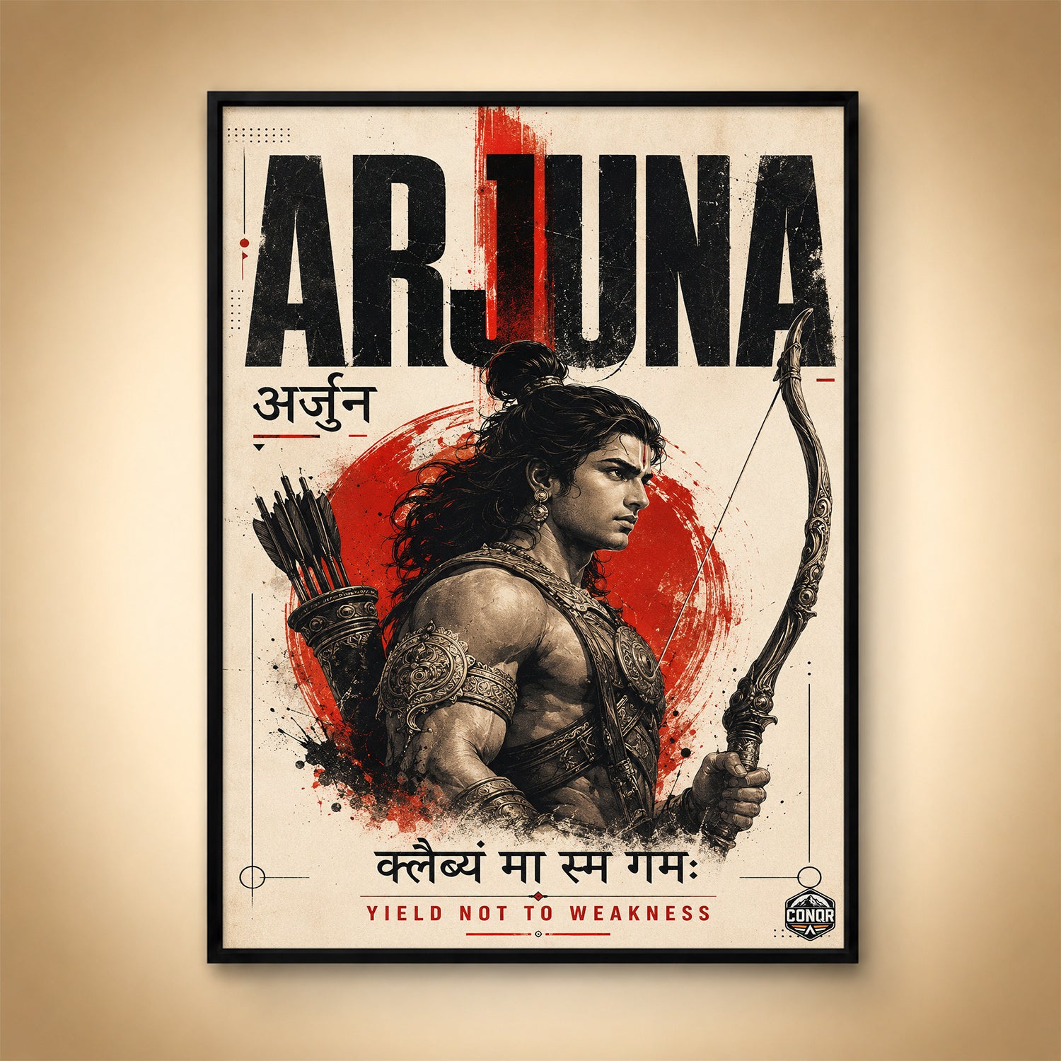 Arjuna Yield Not To Weakness - Canvas Wall Art (CONQR_SAN_03)