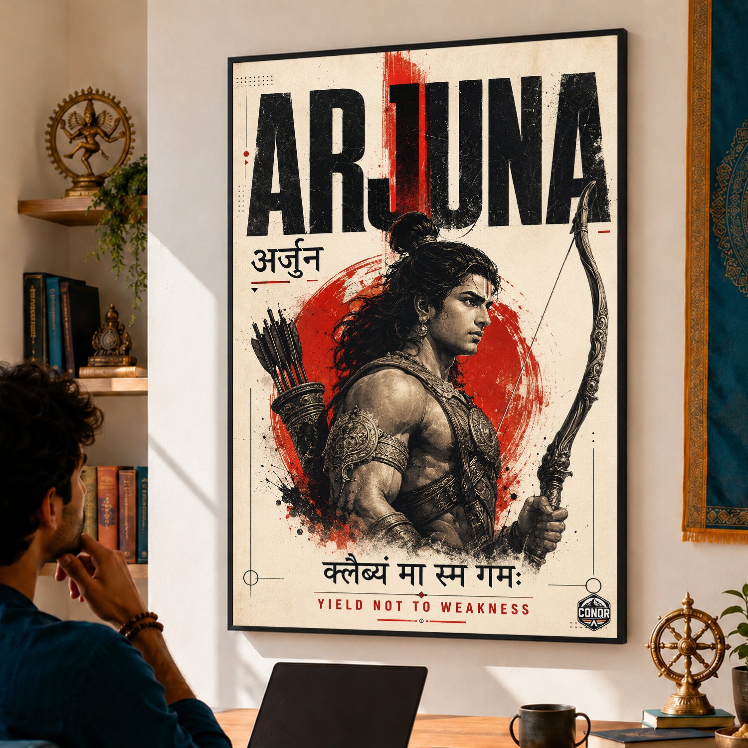 Arjuna Yield Not To Weakness - Canvas Wall Art (CONQR_SAN_15)