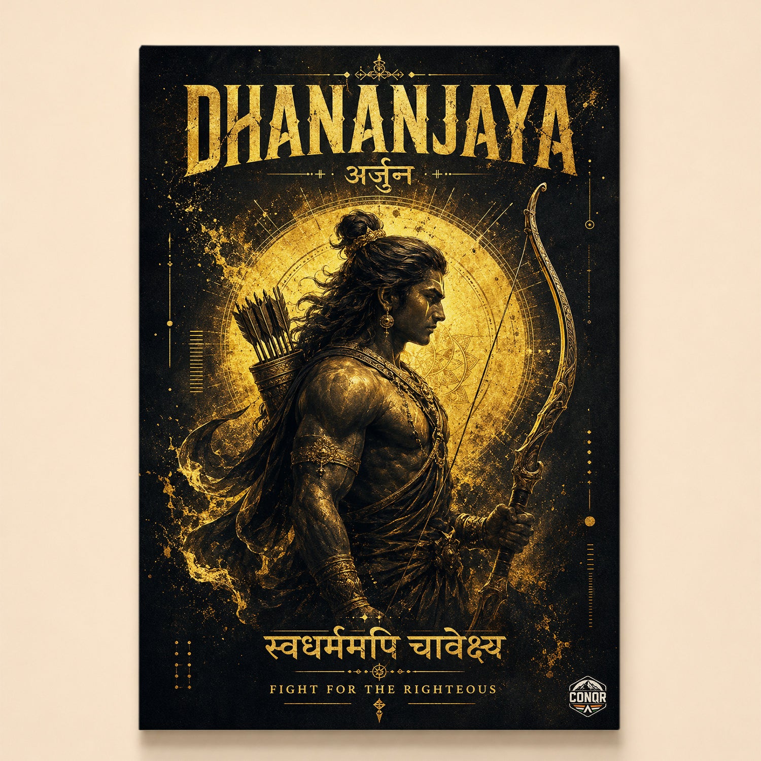 Dhananjaya Arjuna - Canvas Wall Art (CONQR_SAN_16)