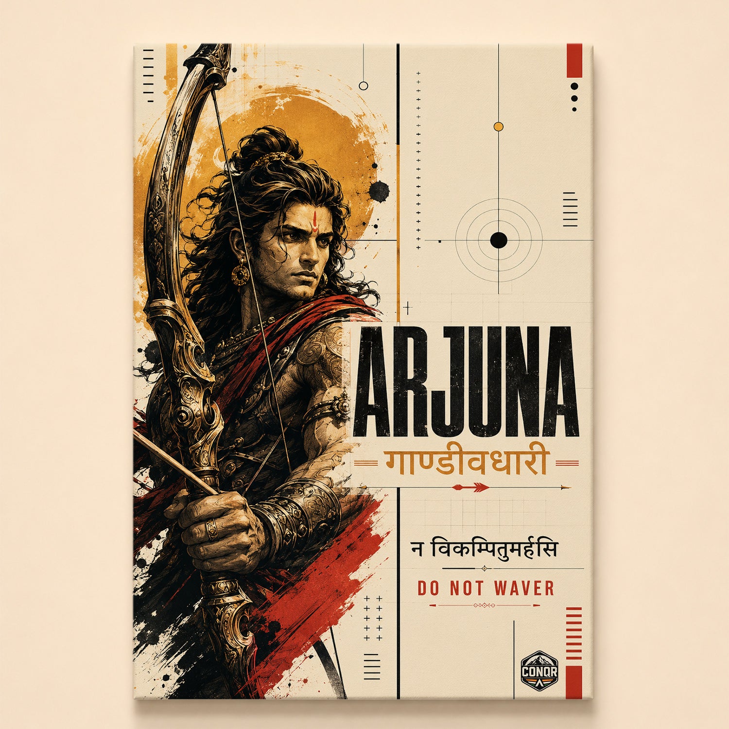 Gandivdhari Arjuna - Canvas Wall Art (CONQR_SAN_20)