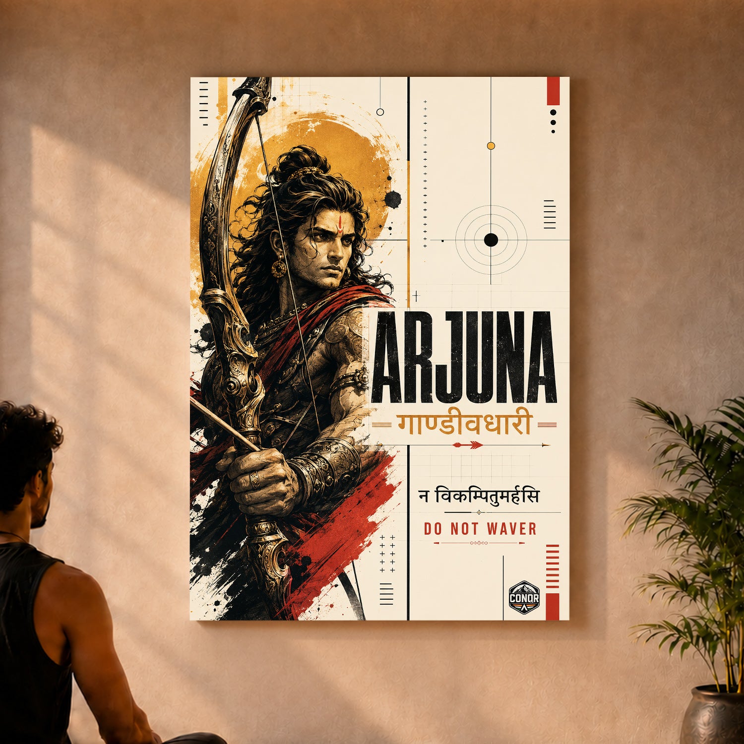 Gandivdhari Arjuna - Canvas Wall Art (CONQR_SAN_20)