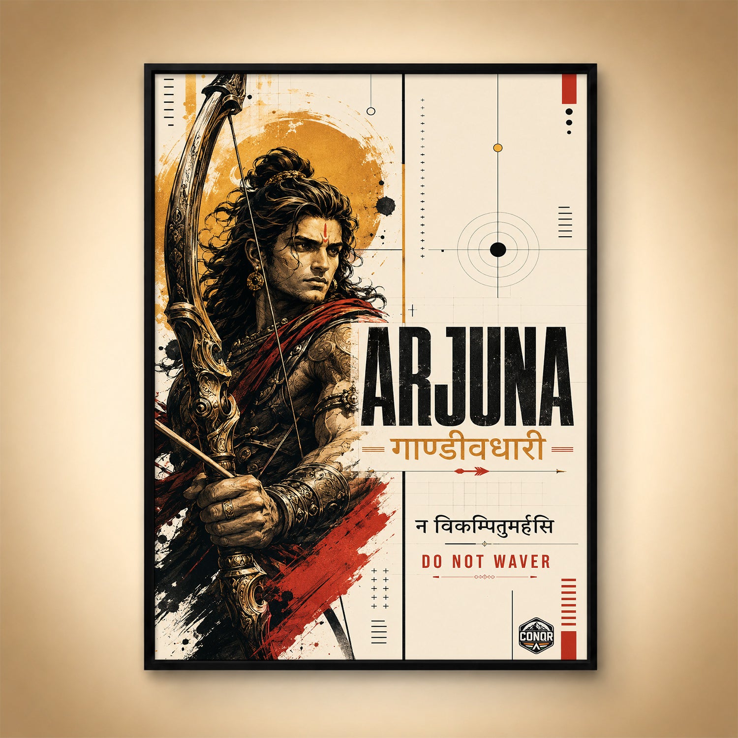 Gandivdhari Arjuna - Canvas Wall Art (CONQR_SAN_20)