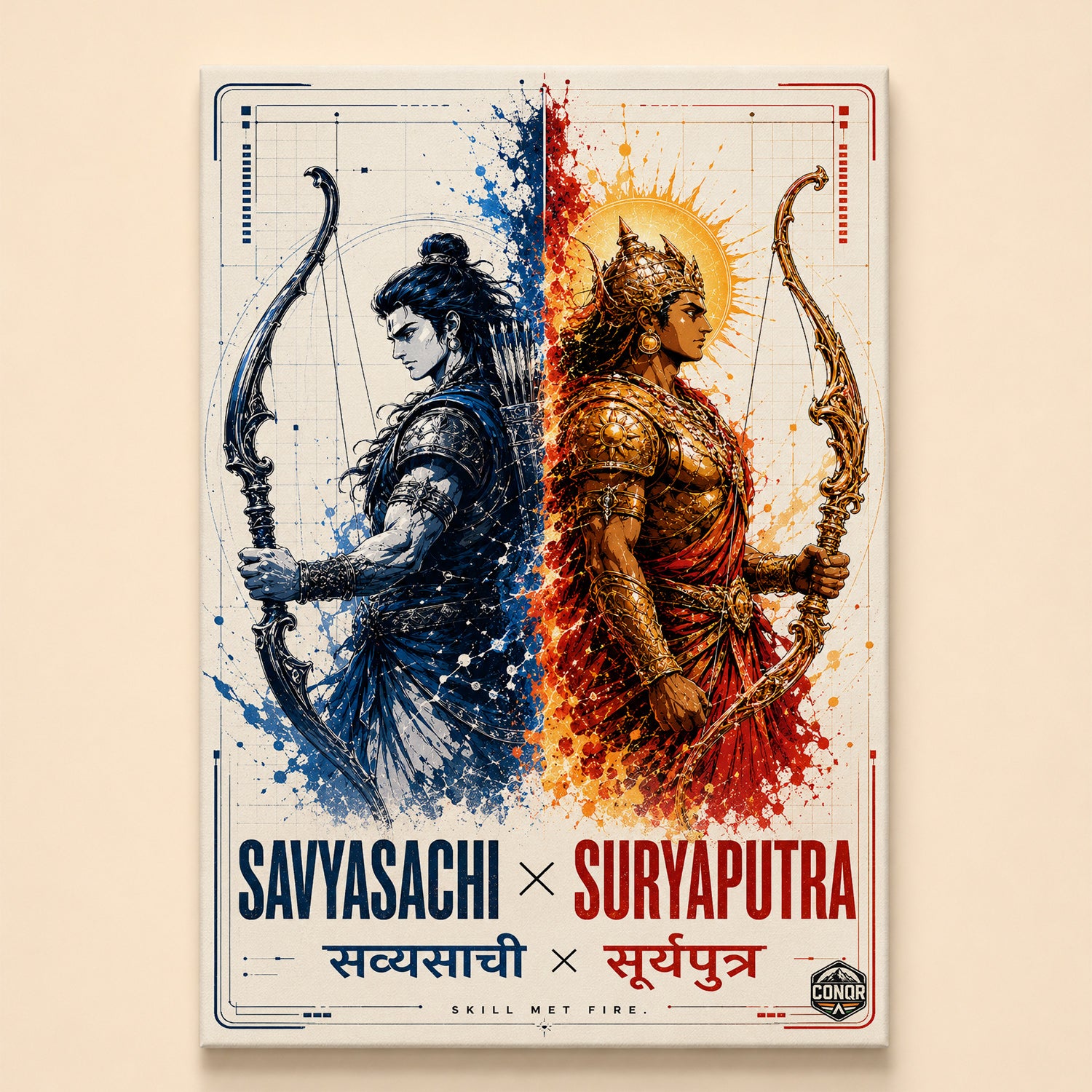 Savyasachi vs Suryaputra - Canvas Wall Art (CONQR_SAN_22)