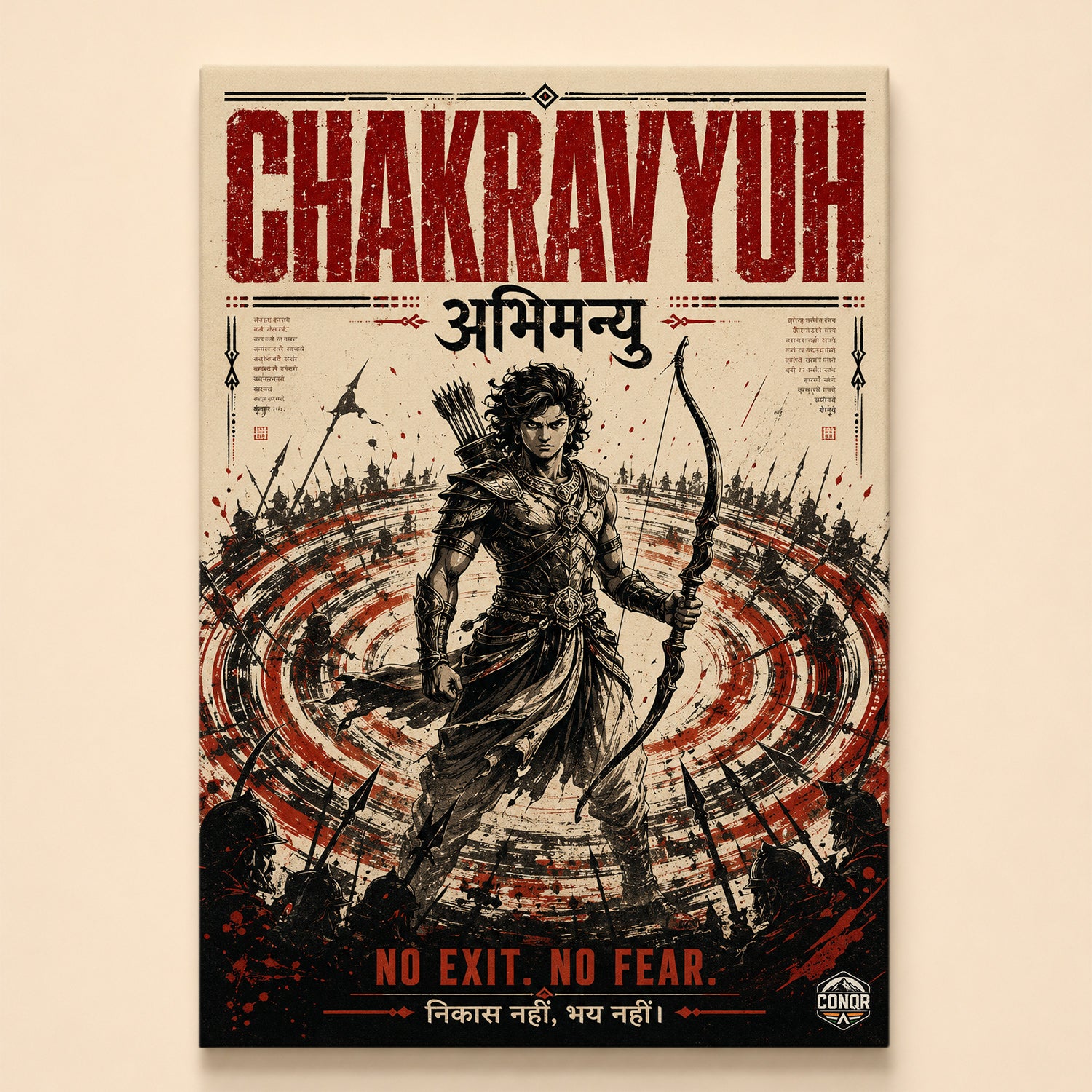 Chakravyuh Abhimanyu - Canvas Wall Art (CONQR_ABHI_SAN_01)