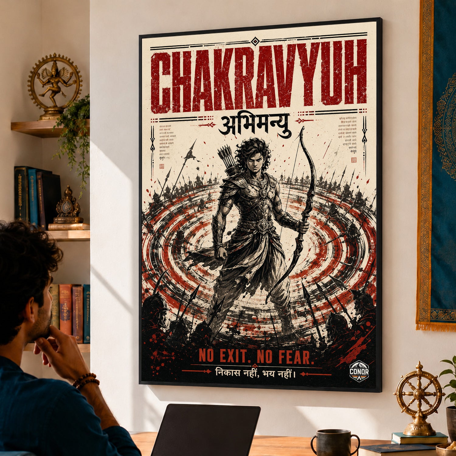 Chakravyuh Abhimanyu - Canvas Wall Art (CONQR_ABHI_SAN_01)