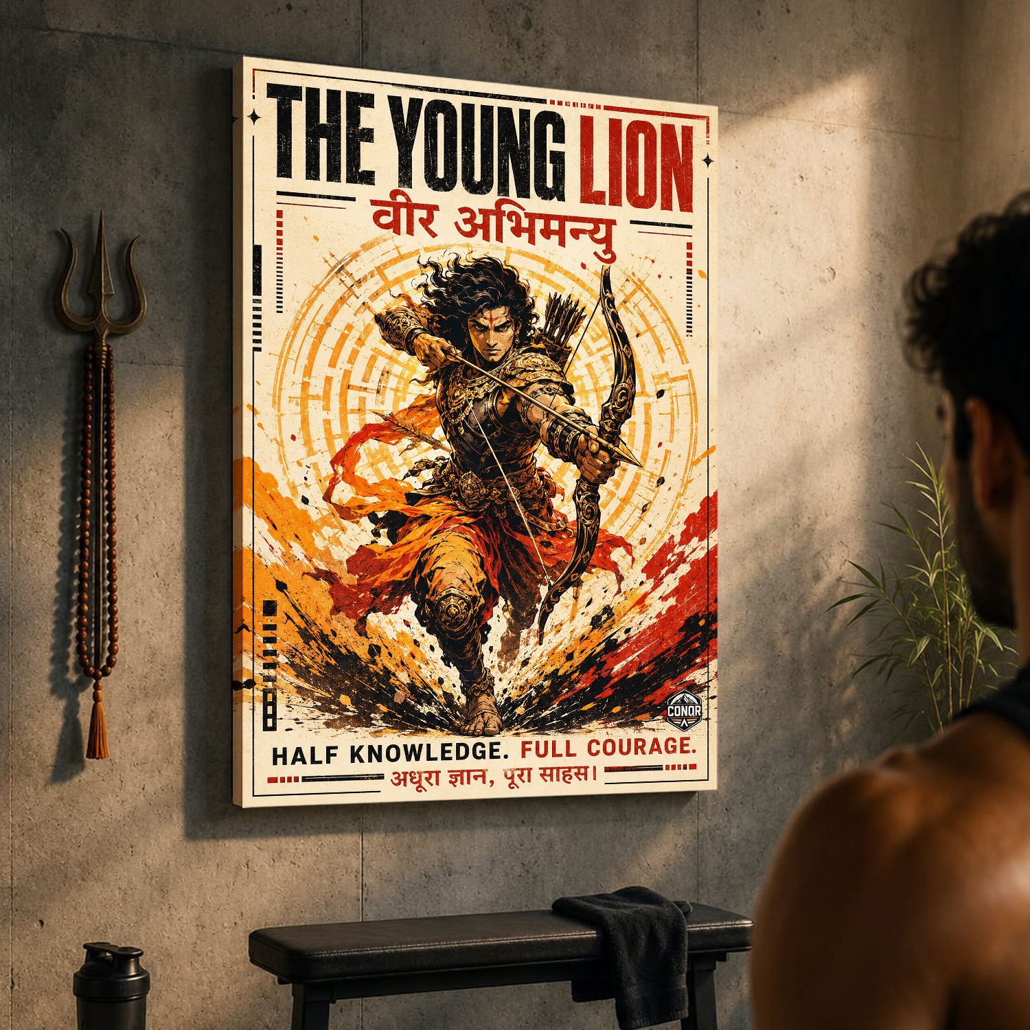 The Young Lion Abhimanyu - Canvas Wall Art (CONQR_ABHI_SAN_02)