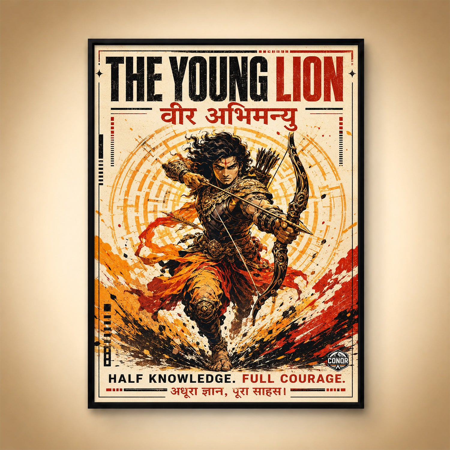The Young Lion Abhimanyu - Canvas Wall Art (CONQR_ABHI_SAN_02)