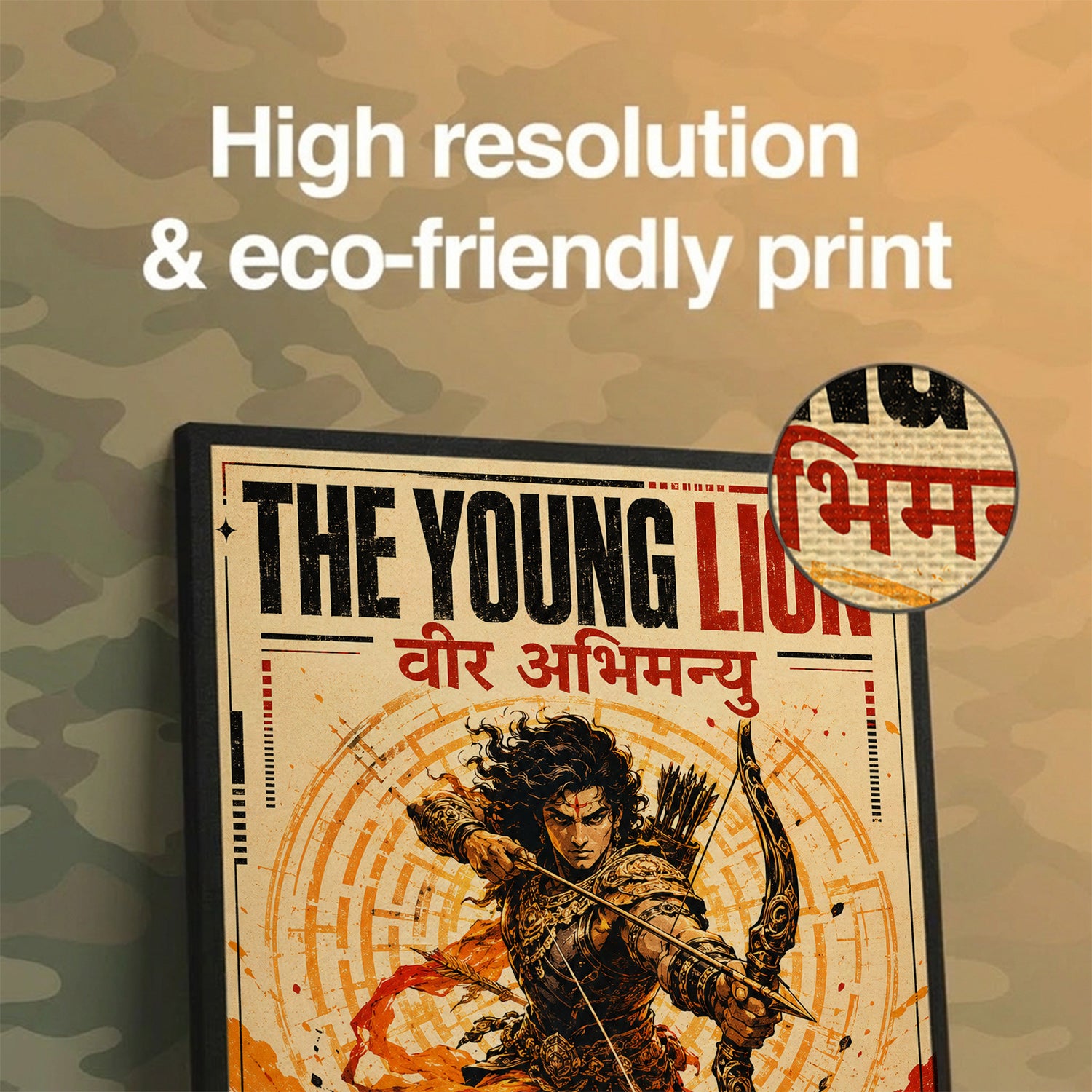 The Young Lion Abhimanyu - Canvas Wall Art (CONQR_ABHI_SAN_02)
