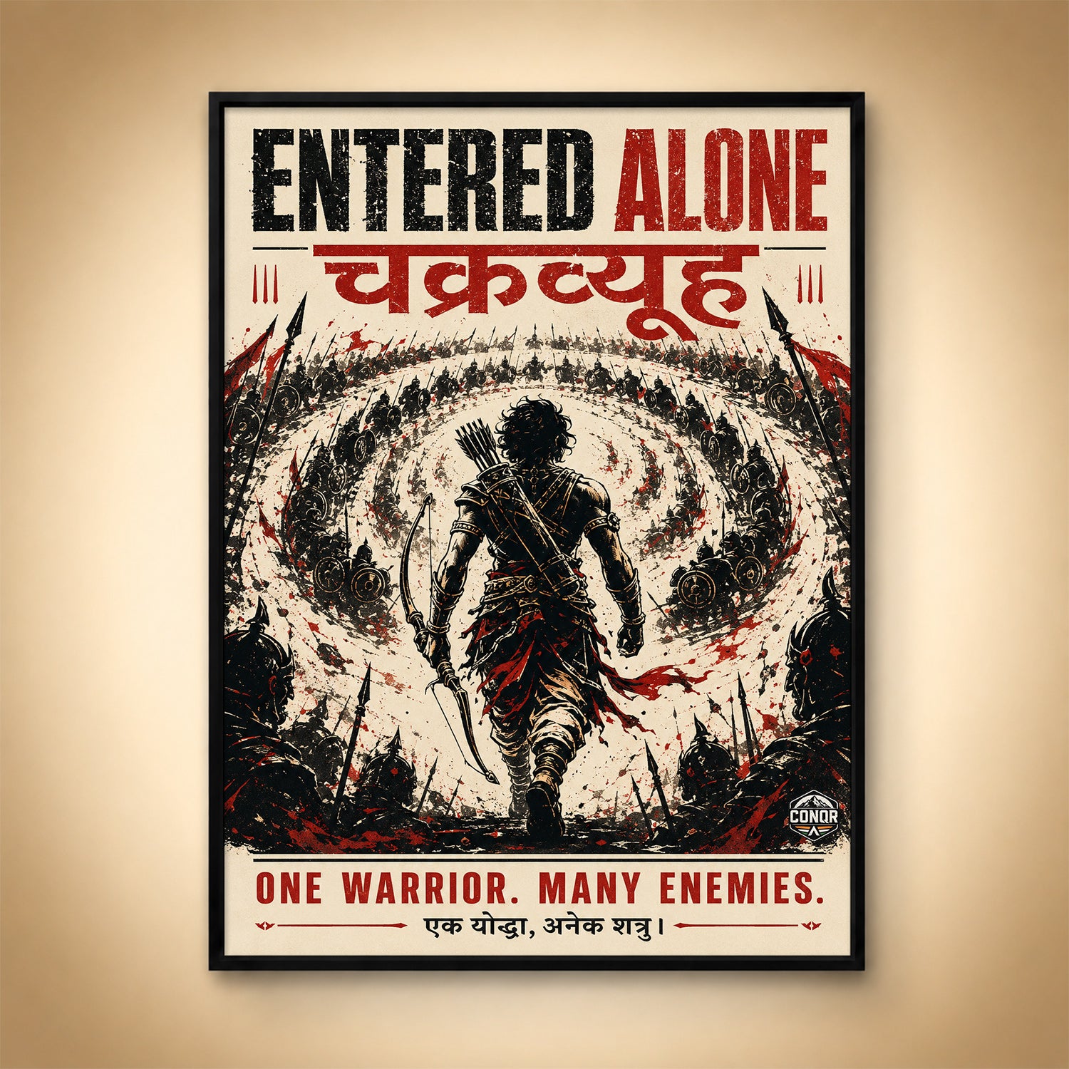 Entered Alone Chakravyuh - Canvas Wall Art (CONQR_ABHI_SAN_03)