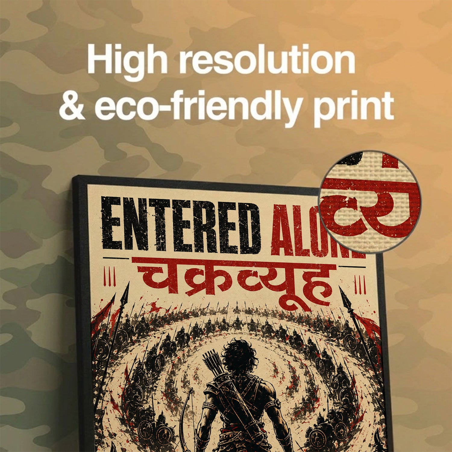 Entered Alone Chakravyuh - Canvas Wall Art (CONQR_ABHI_SAN_03)