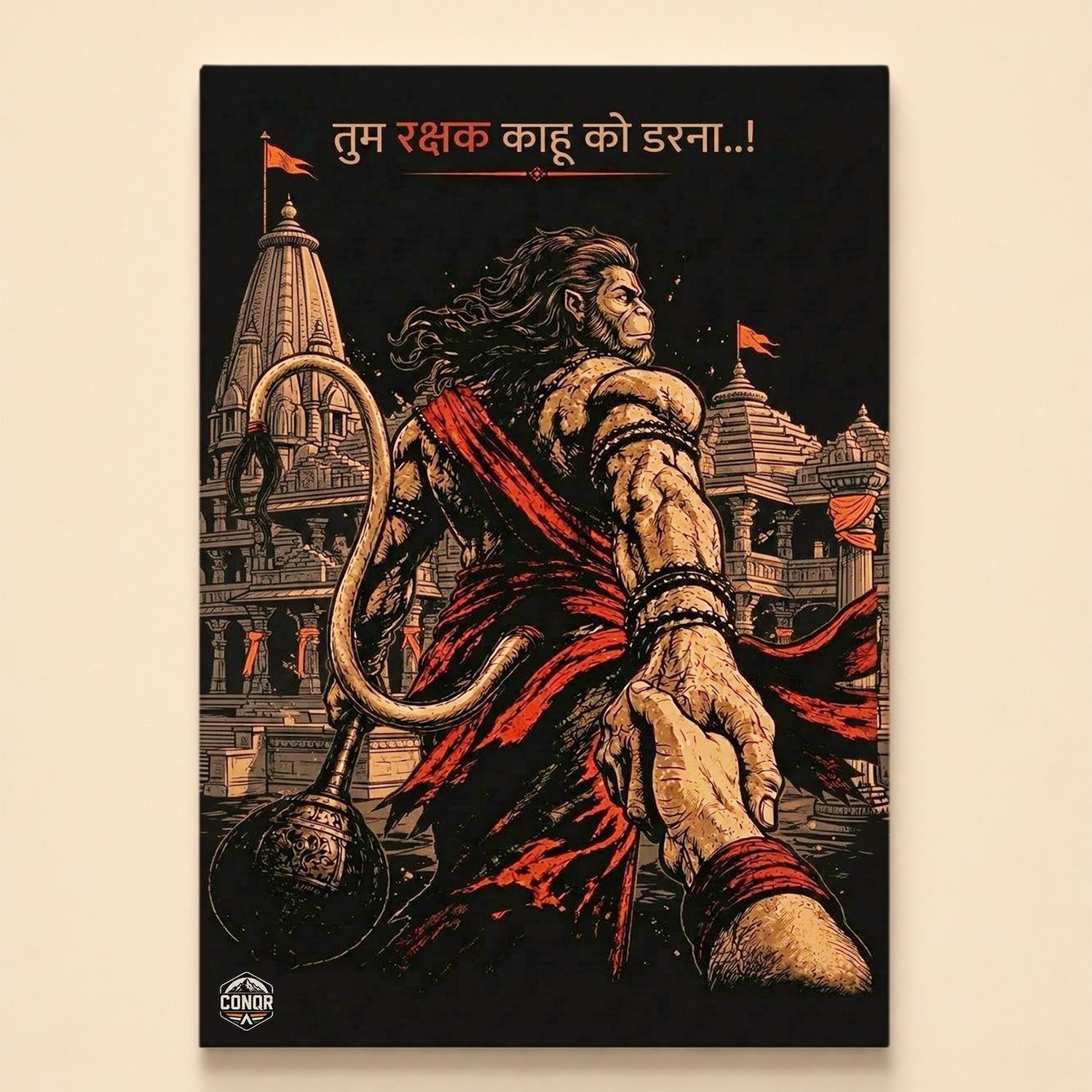 Hanuman Protector - Canvas Wall Art (CONQR_SAN_HAN_02)