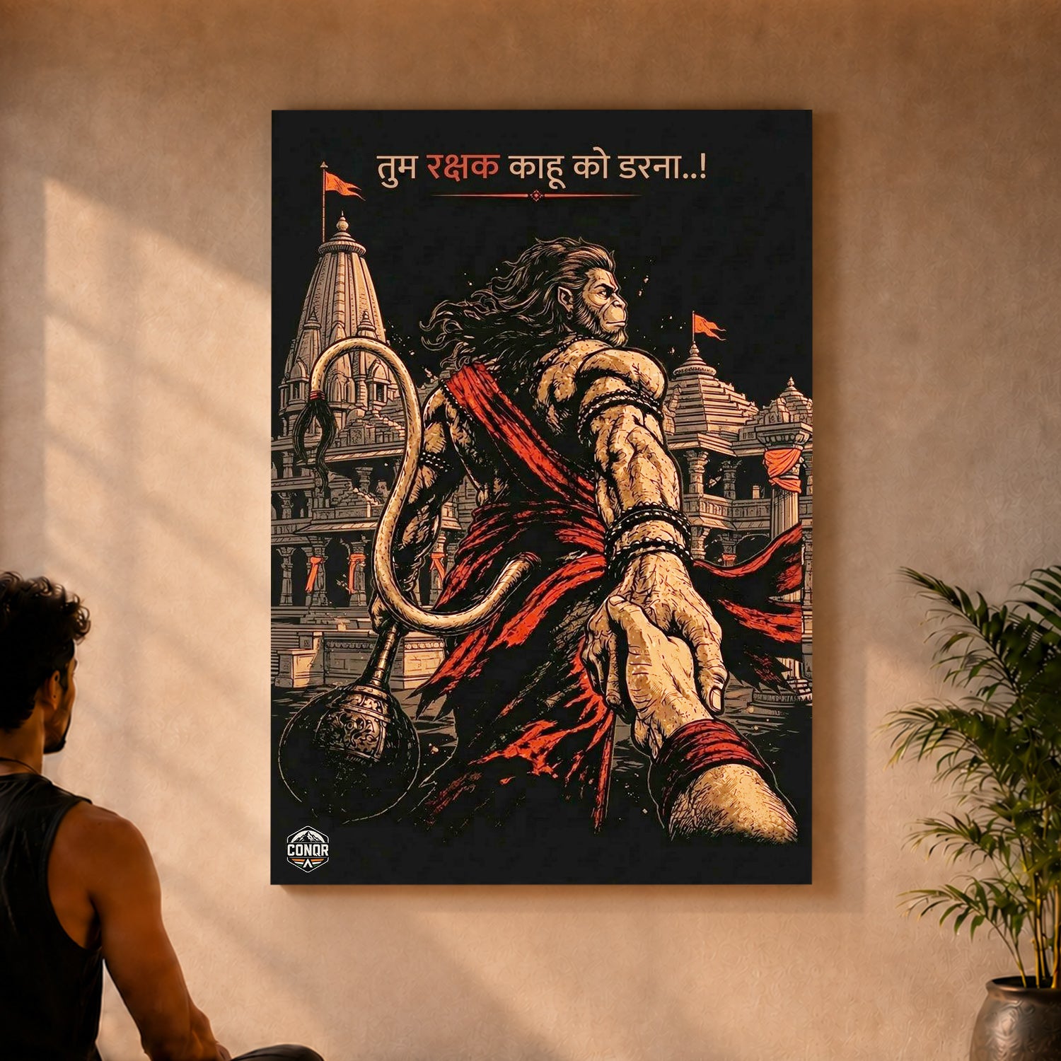 Hanuman Protector - Canvas Wall Art (CONQR_SAN_HAN_02)