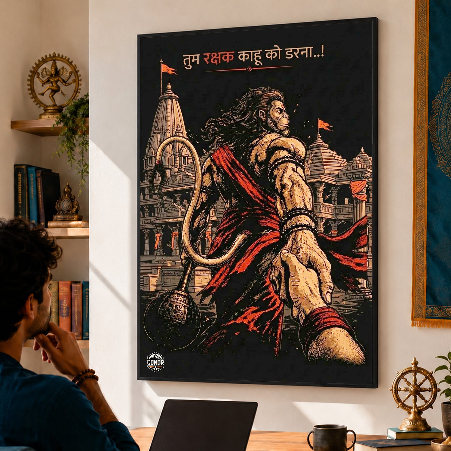 Hanuman Protector - Canvas Wall Art (CONQR_SAN_HAN_02)