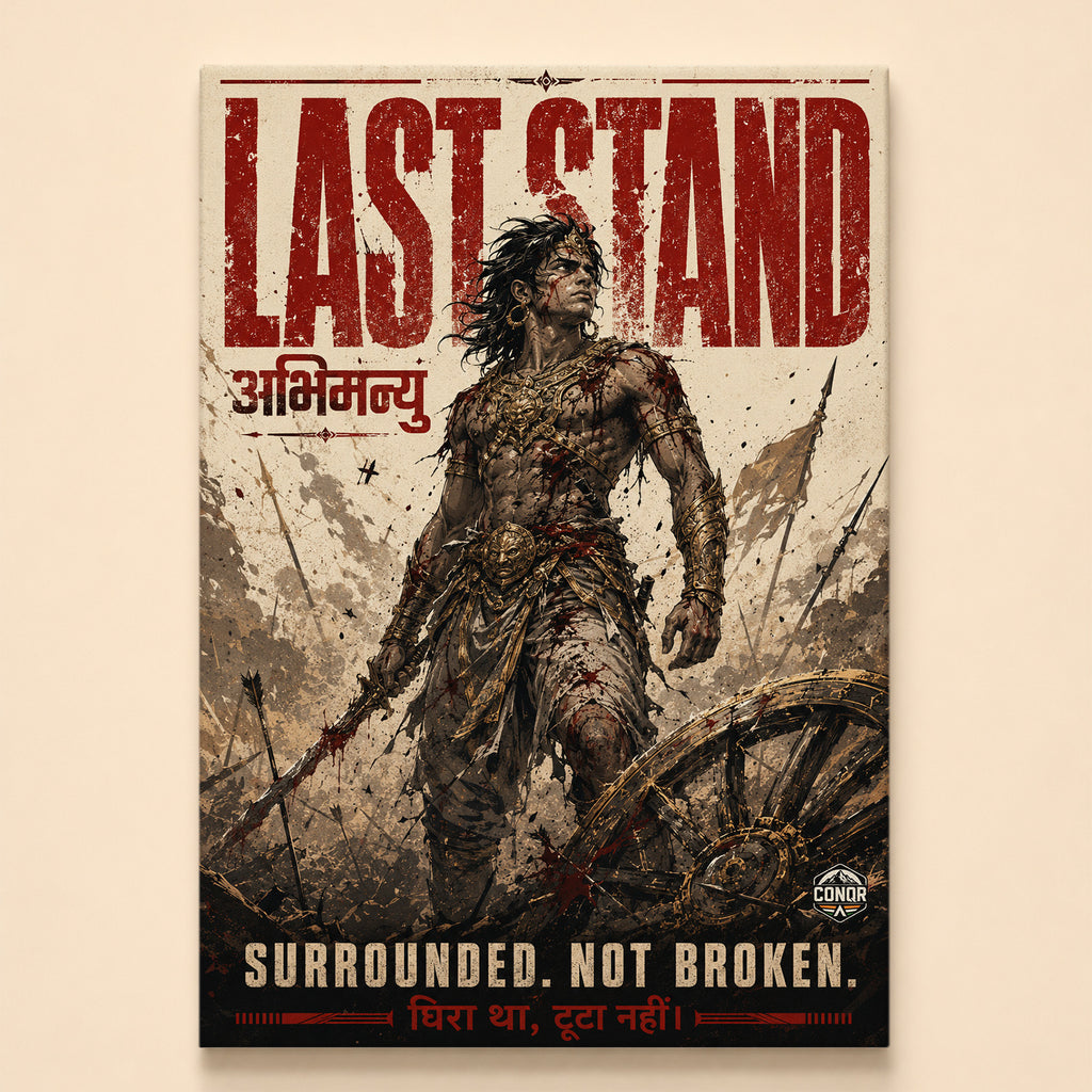 Last Stand Abhimanyu - Canvas Wall Art (CONQR_ABHI_SAN_04)