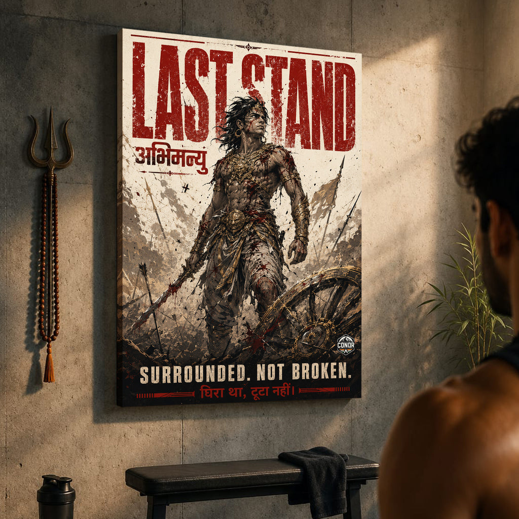 Last Stand Abhimanyu - Canvas Wall Art (CONQR_ABHI_SAN_04)