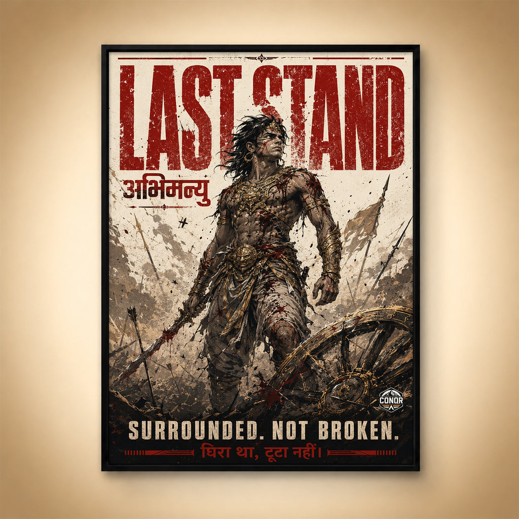 Last Stand Abhimanyu - Canvas Wall Art (CONQR_ABHI_SAN_04)