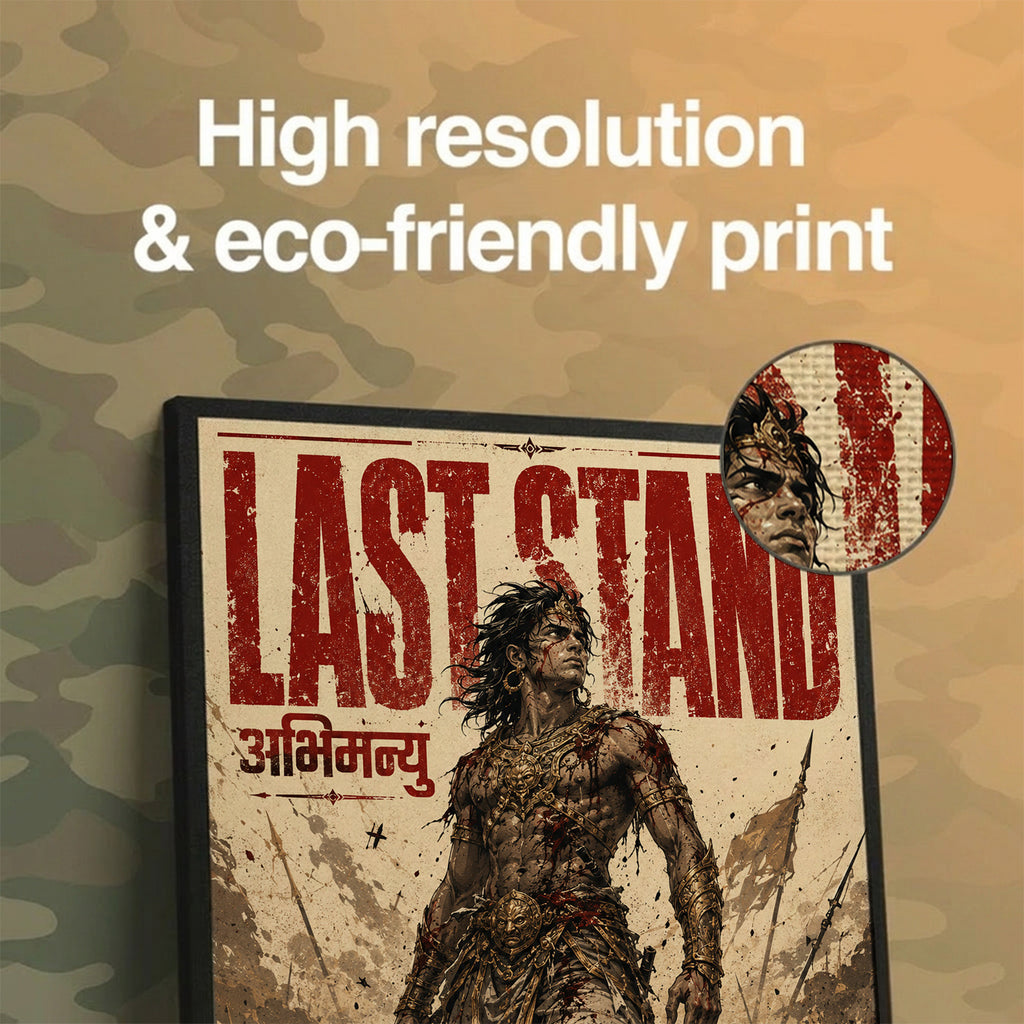 Last Stand Abhimanyu - Canvas Wall Art (CONQR_ABHI_SAN_04)