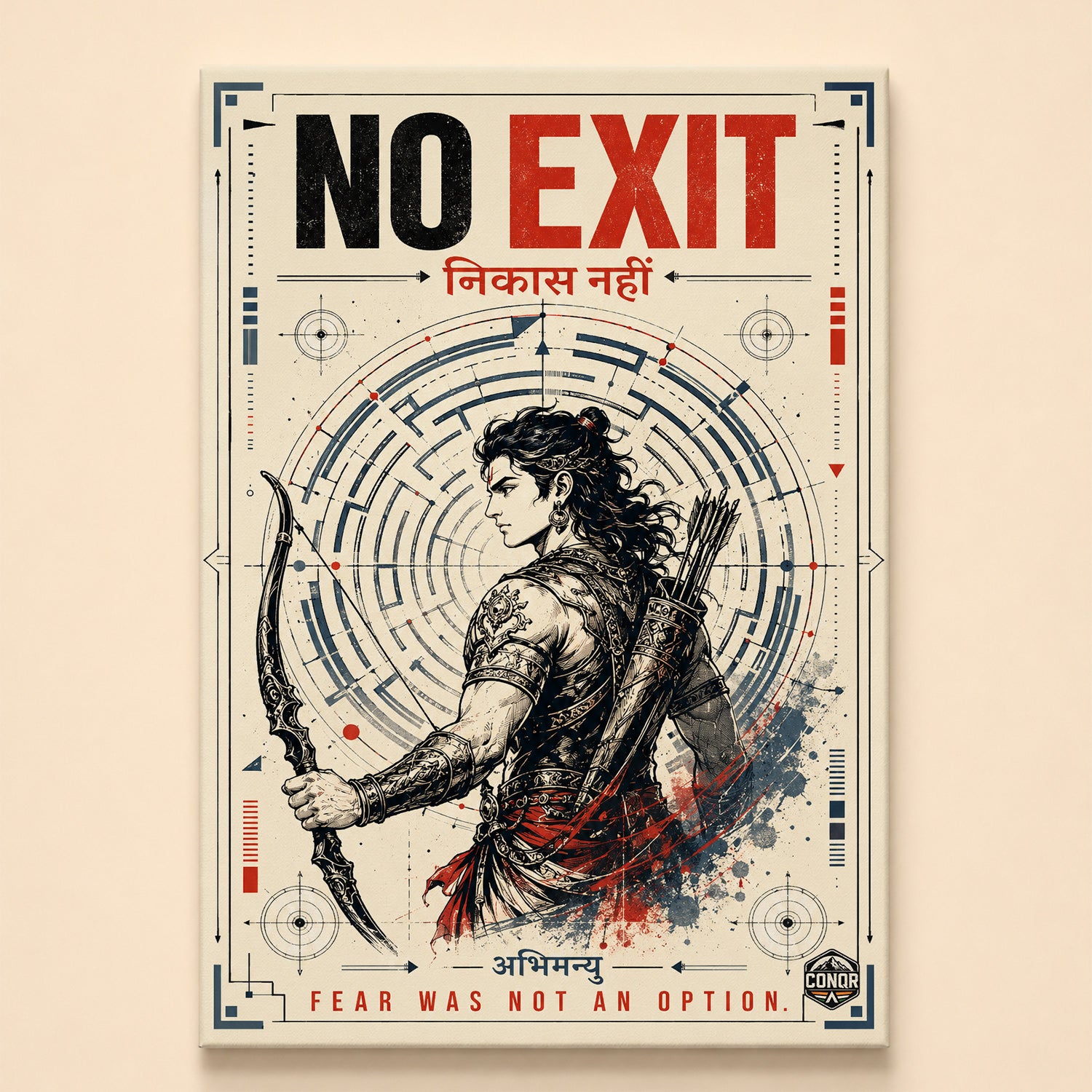 No Exit Fear Was Not An Option - Canvas Wall Art (CONQR_ABHI_SAN_05)