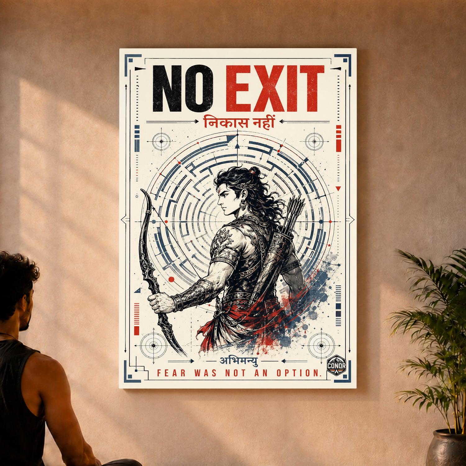 No Exit Fear Was Not An Option - Canvas Wall Art (CONQR_ABHI_SAN_05)