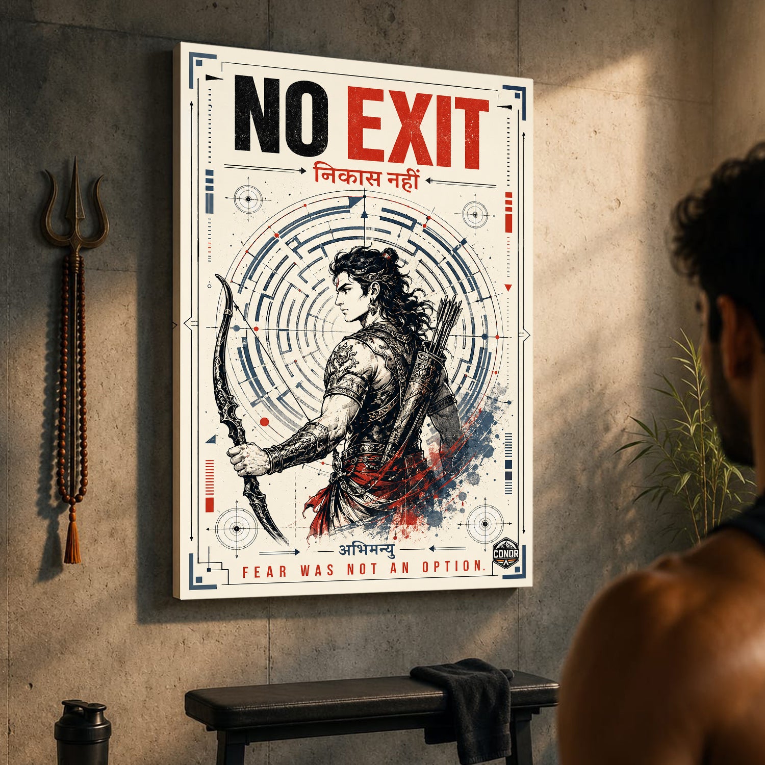 No Exit Fear Was Not An Option - Canvas Wall Art (CONQR_ABHI_SAN_05)
