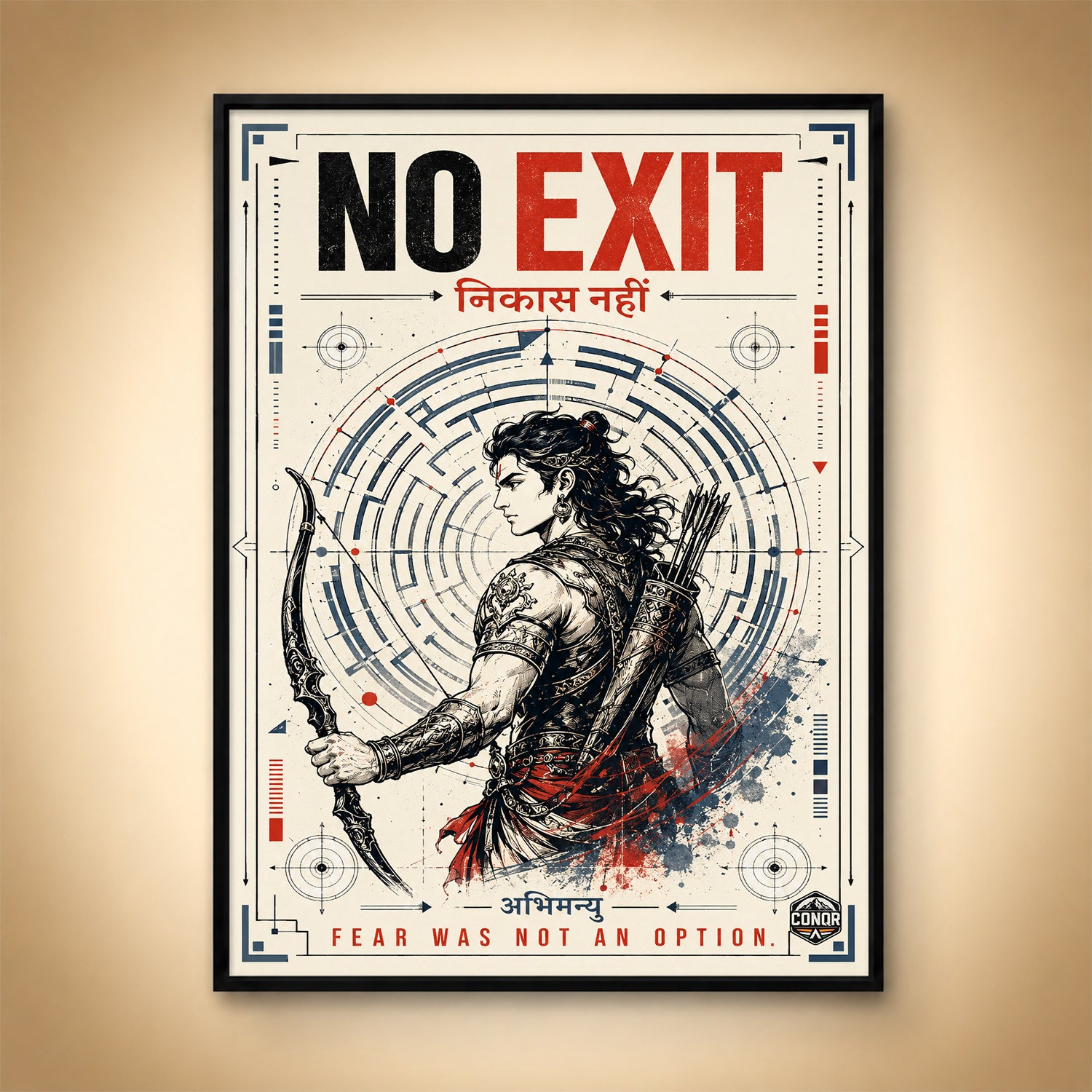 No Exit Fear Was Not An Option - Canvas Wall Art (CONQR_ABHI_SAN_05)