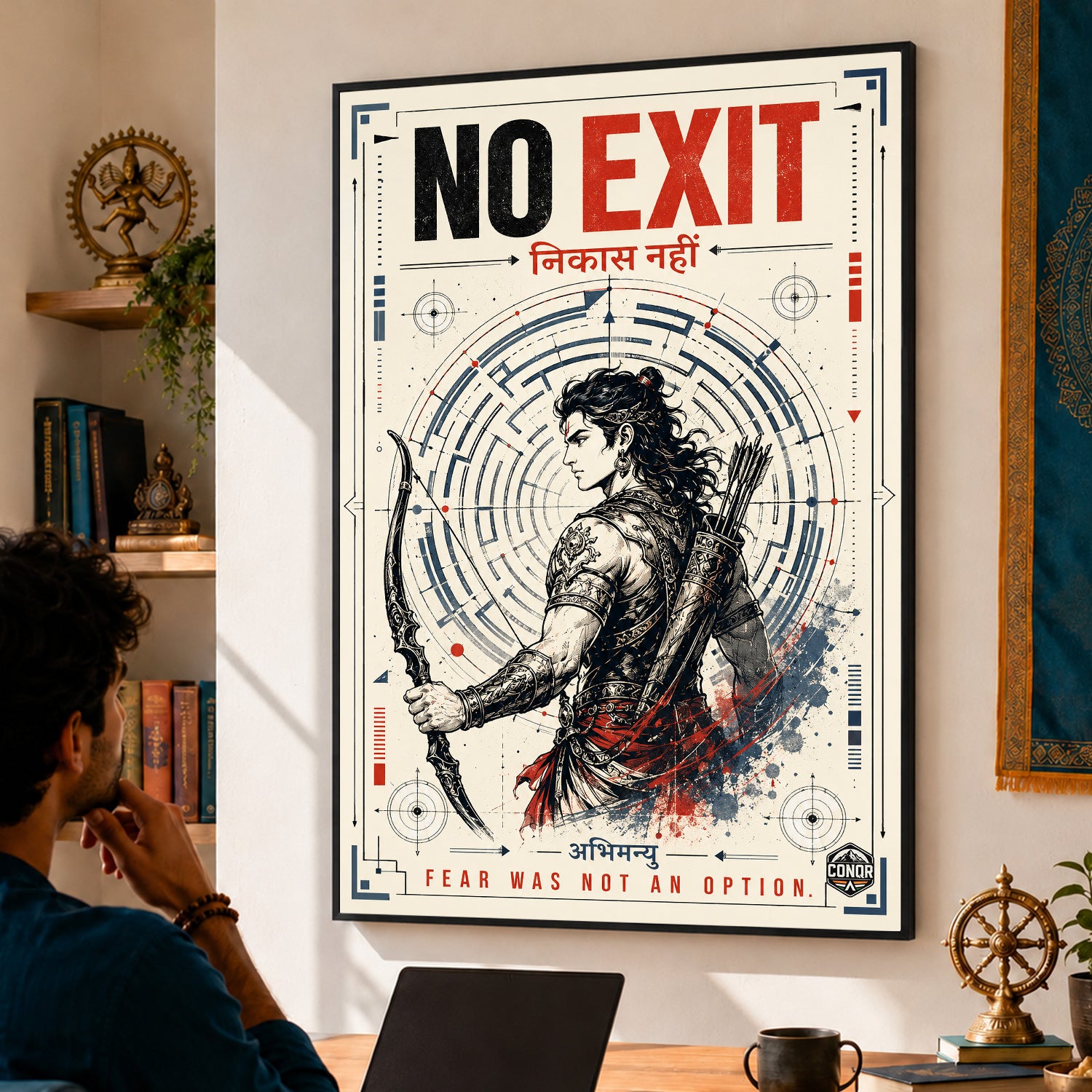 No Exit Fear Was Not An Option - Canvas Wall Art (CONQR_ABHI_SAN_05)