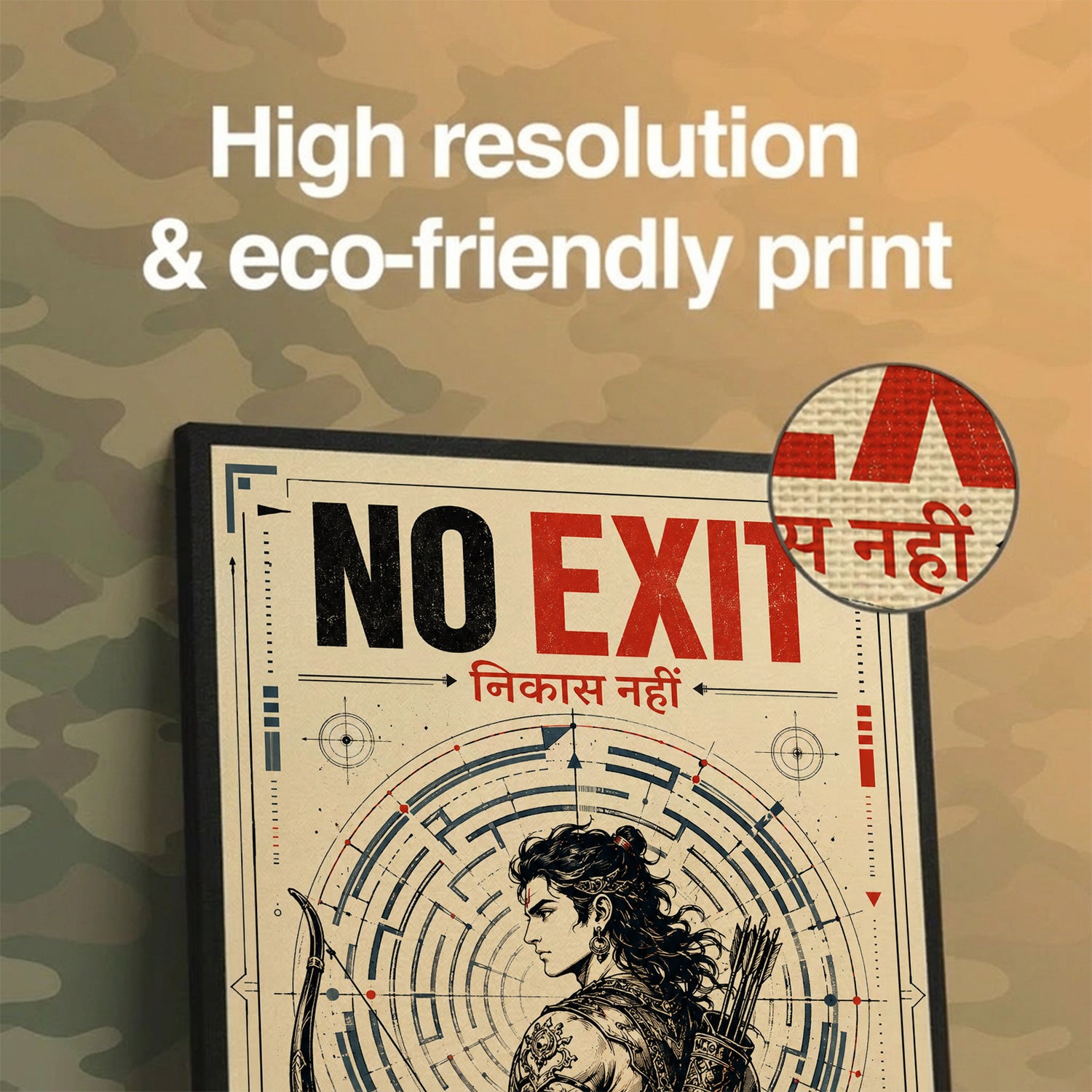 No Exit Fear Was Not An Option - Canvas Wall Art (CONQR_ABHI_SAN_05)