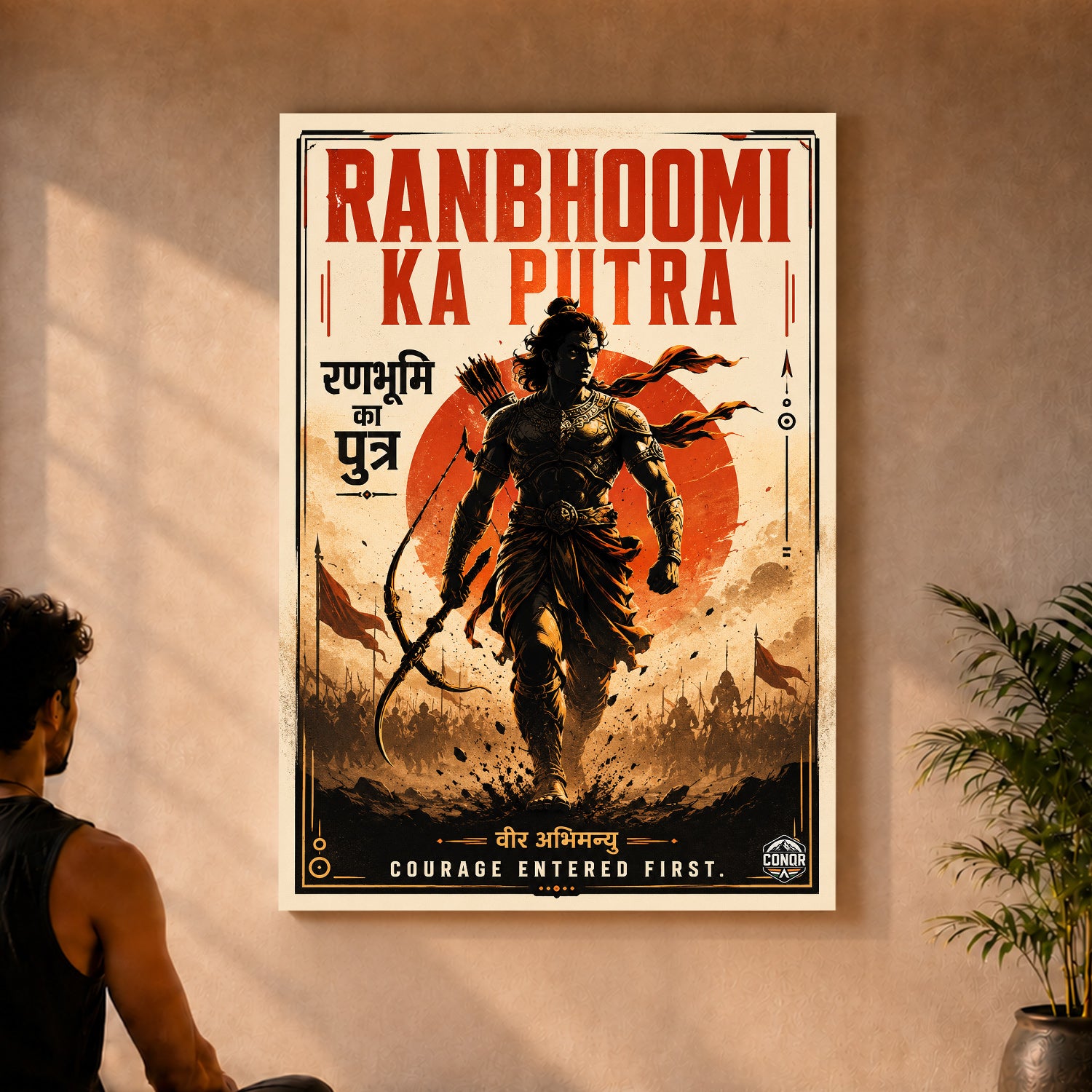 Ranbhoomi Ka Putra - Canvas Wall Art (CONQR_ABHI_SAN_06)