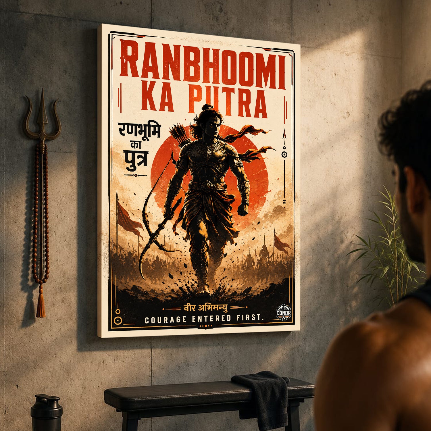 Ranbhoomi Ka Putra - Canvas Wall Art (CONQR_ABHI_SAN_06)