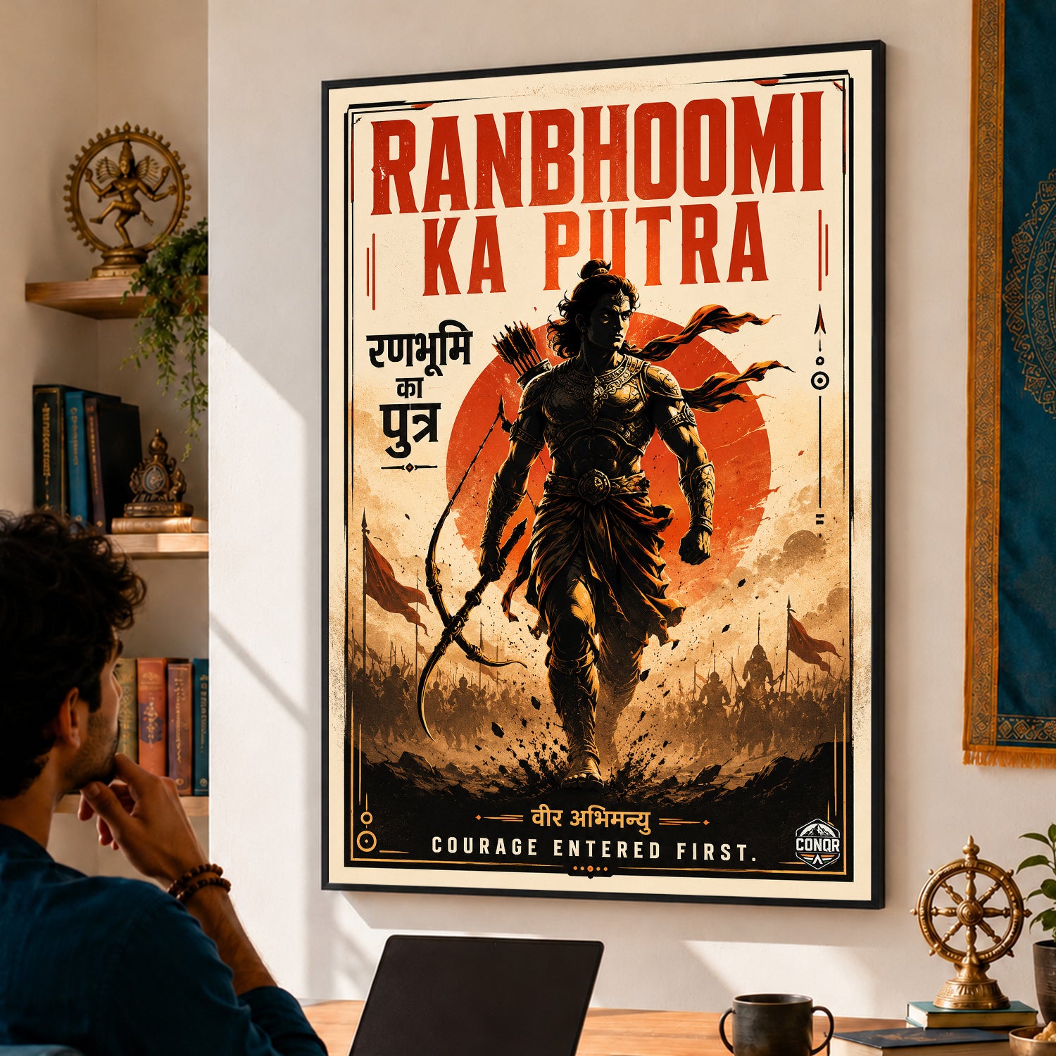 Ranbhoomi Ka Putra - Canvas Wall Art (CONQR_ABHI_SAN_06)