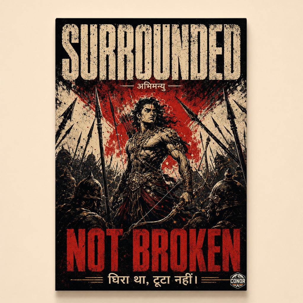 Surrounded Not Broken - Canvas Wall Art (CONQR_ABHI_SAN_07)