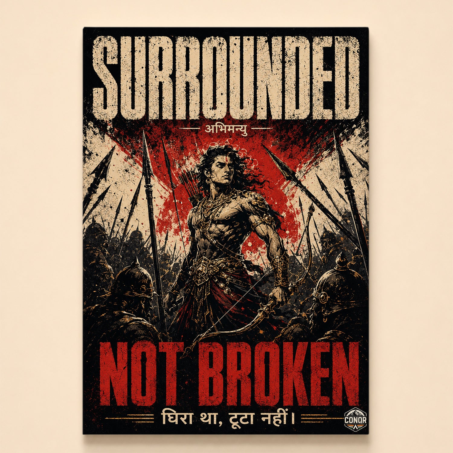 Surrounded Not Broken - Canvas Wall Art (CONQR_ABHI_SAN_07)