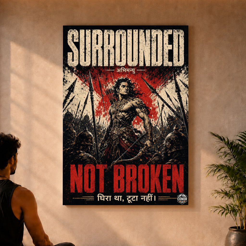 Surrounded Not Broken - Canvas Wall Art (CONQR_ABHI_SAN_07)