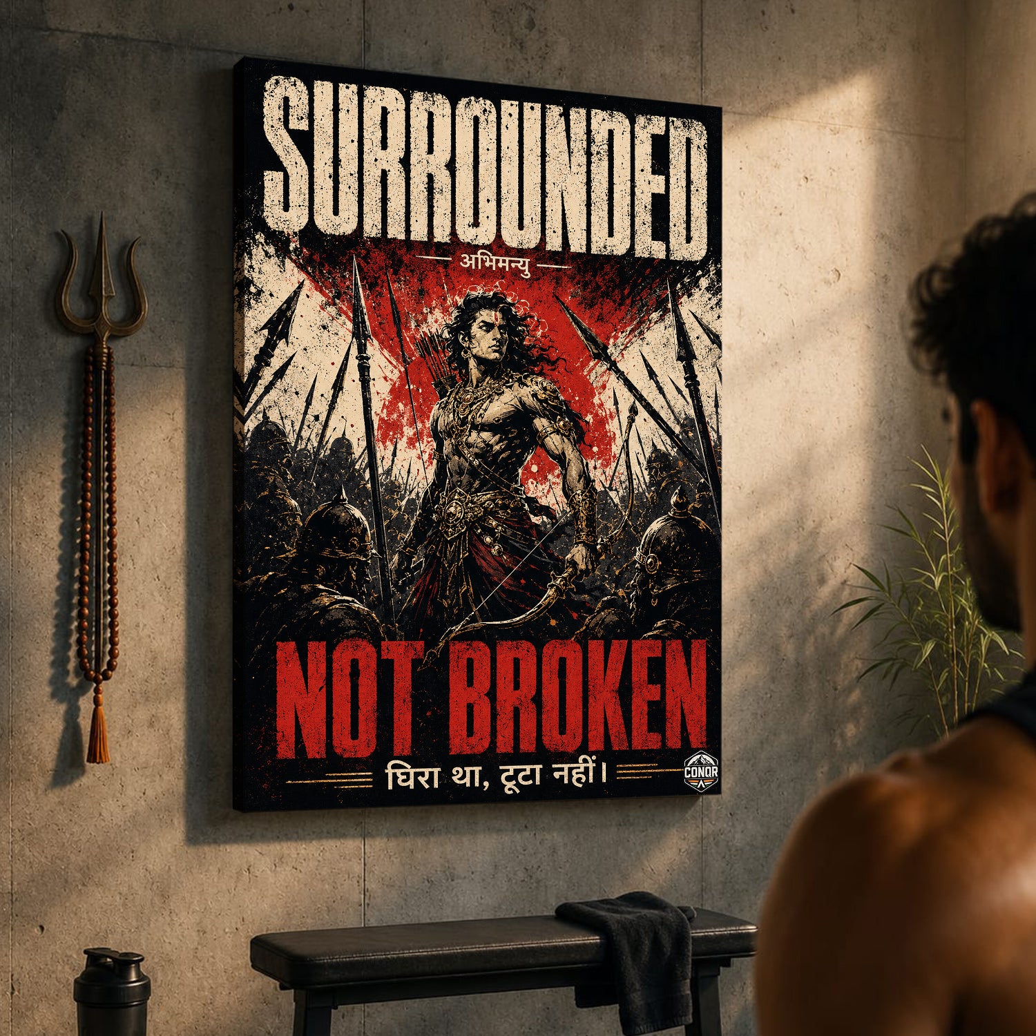 Surrounded Not Broken - Canvas Wall Art (CONQR_ABHI_SAN_07)