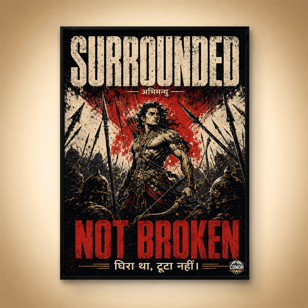 Surrounded Not Broken - Canvas Wall Art (CONQR_ABHI_SAN_07)